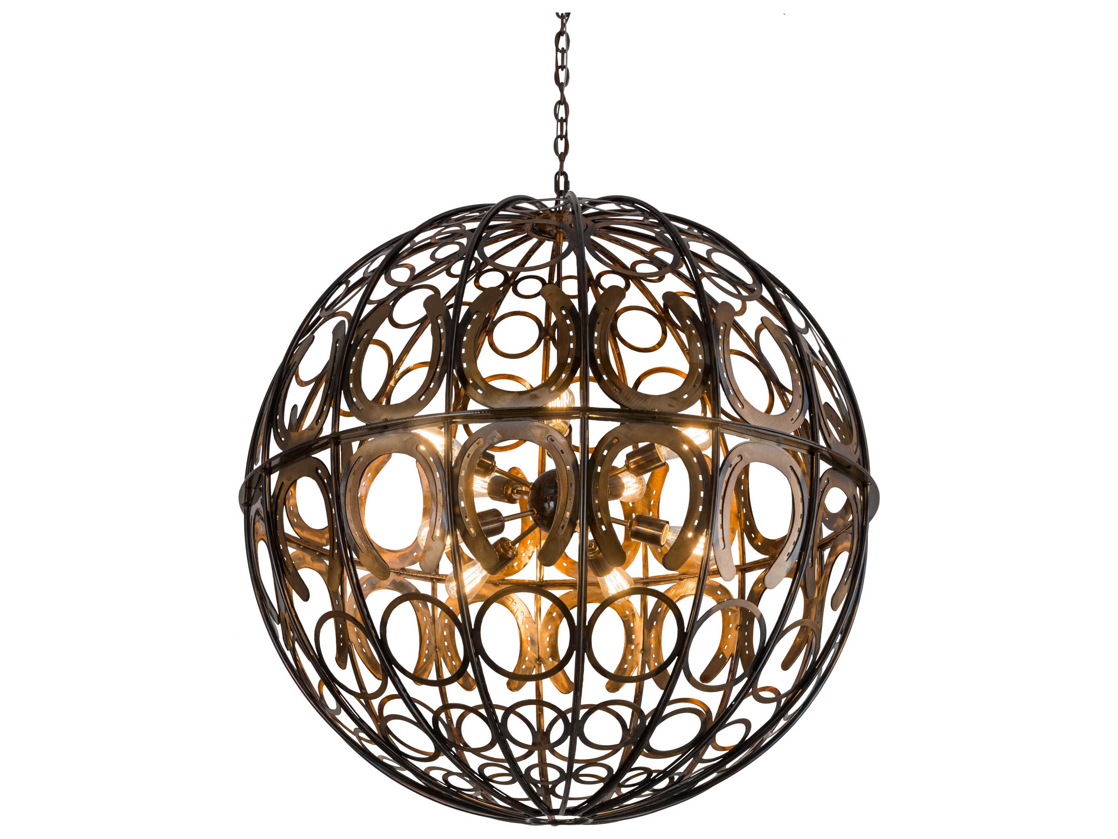 10-Light Copper Glass Globe Sputnik Pendant