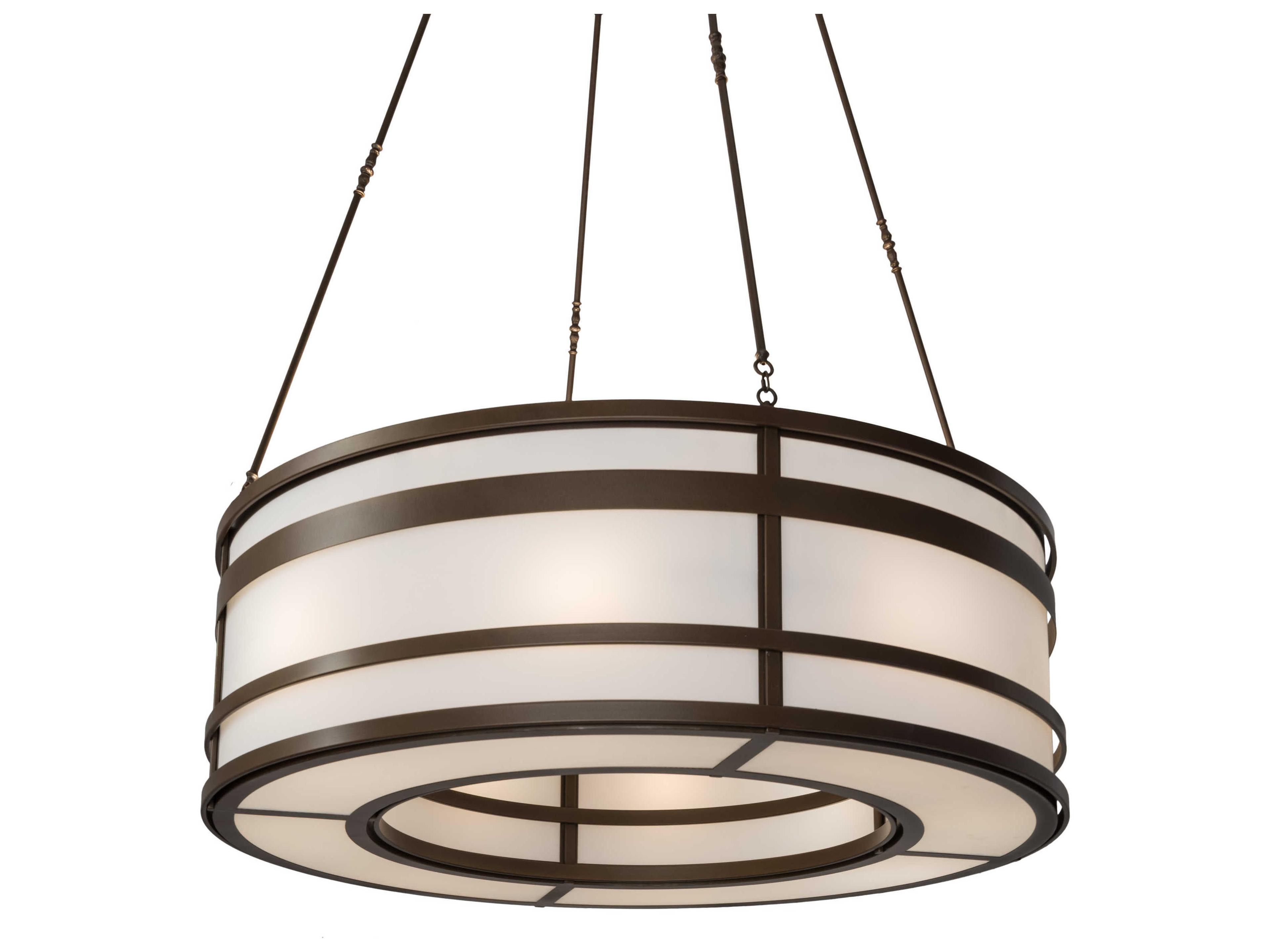 8 Bronze Glass Round Pendant