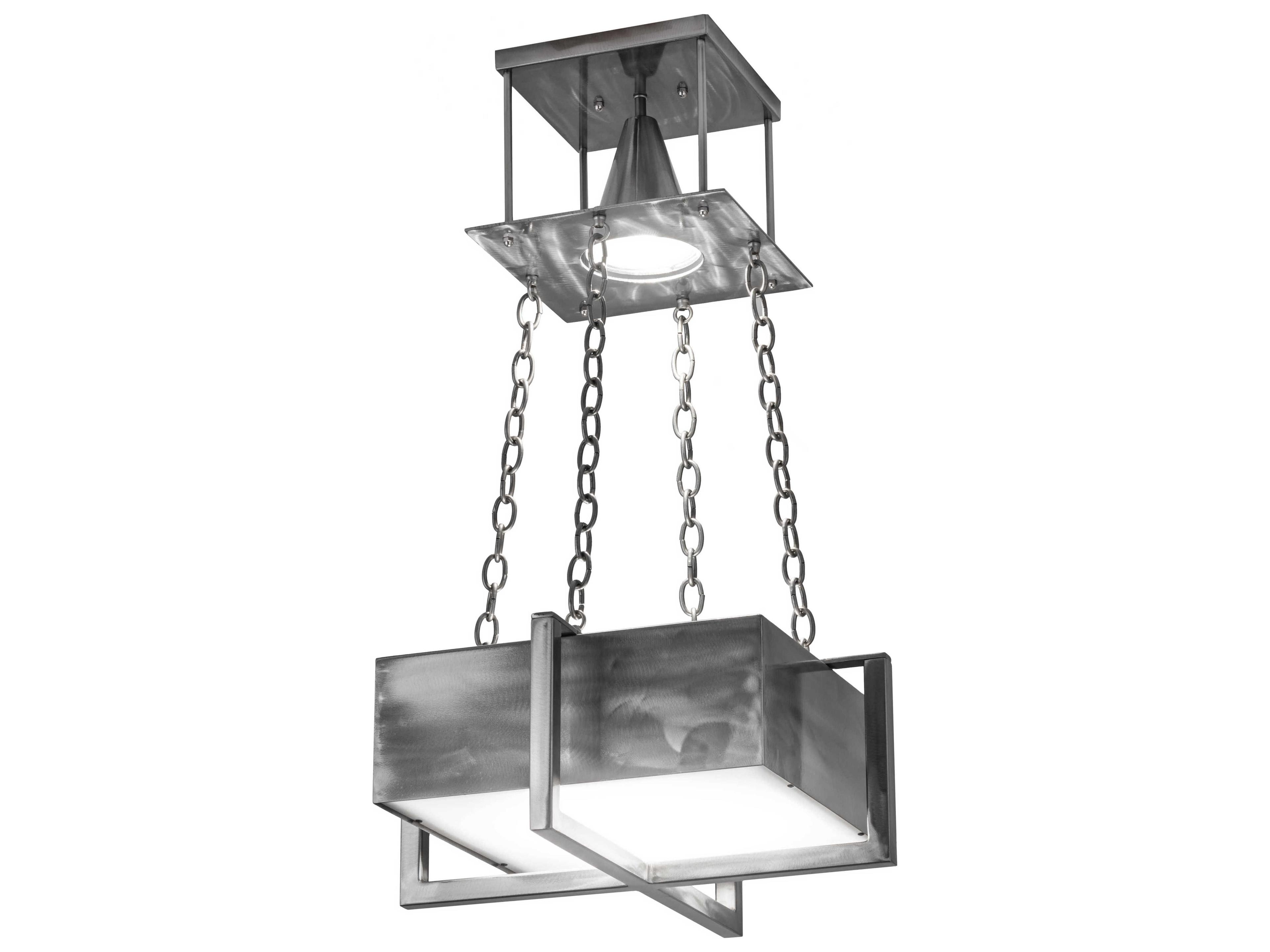 1-Light Steel Glass Geometric Pendant