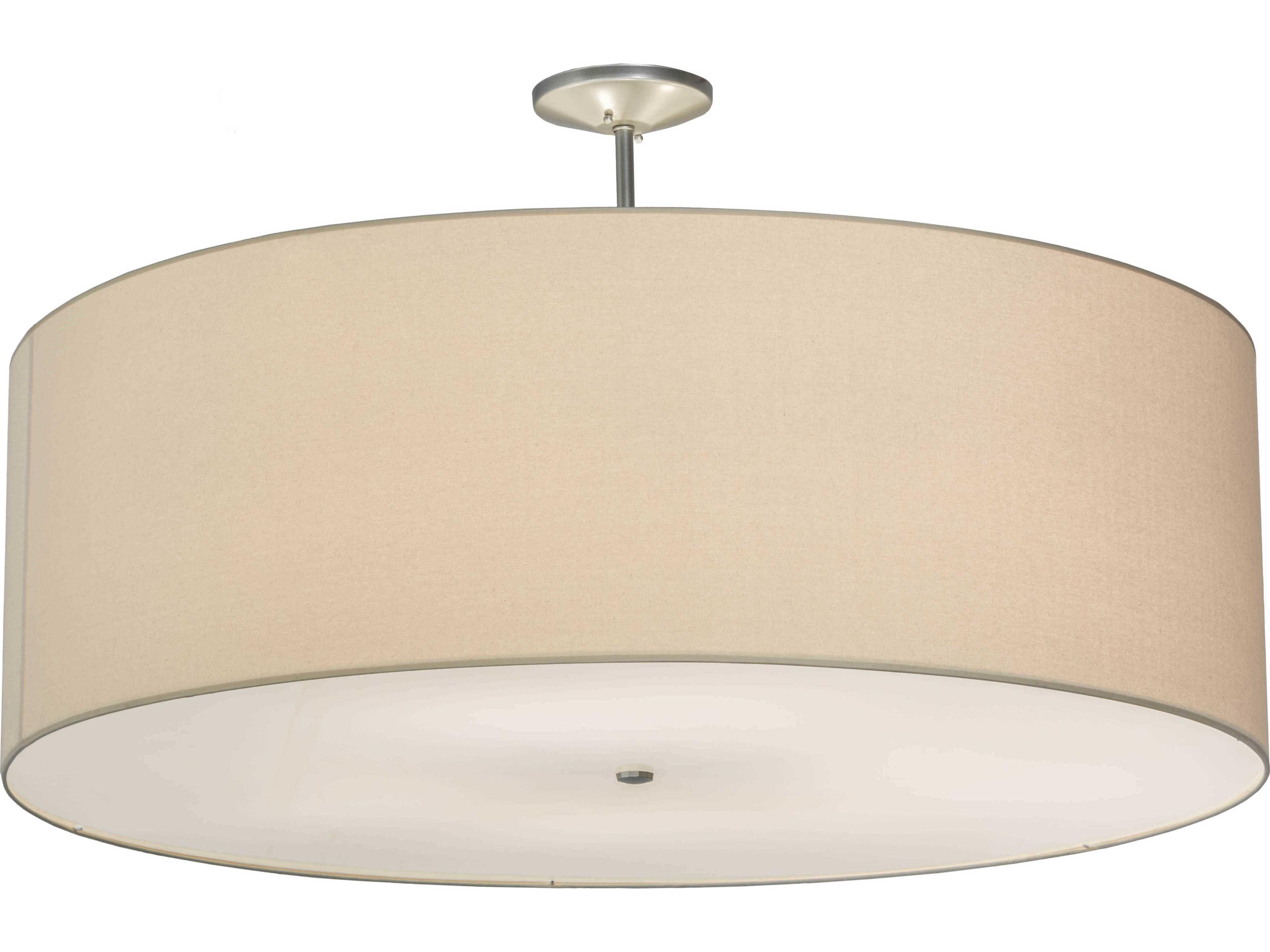 8-Light Nickel Glass Drum Pendant