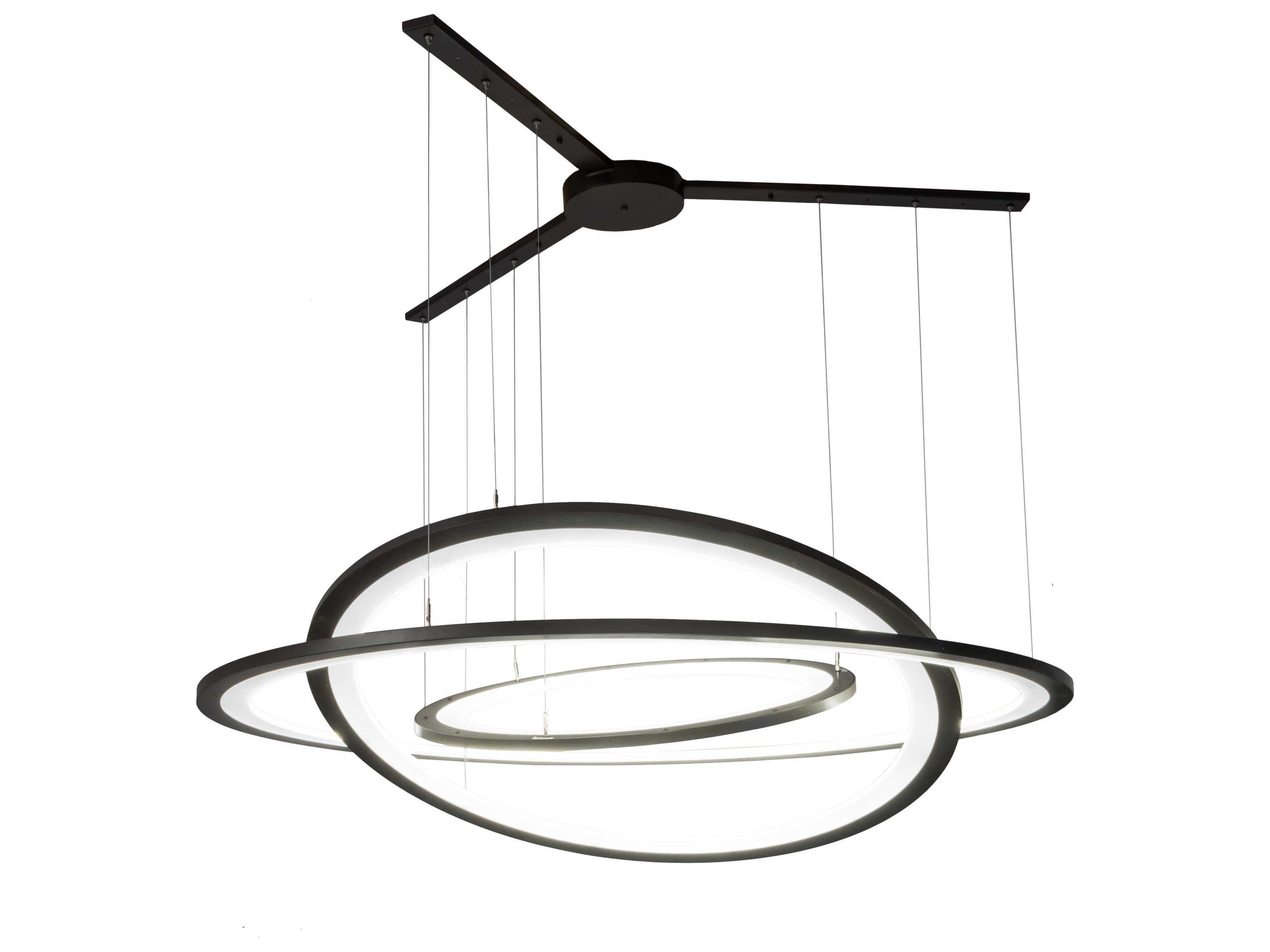 Anillo Led Bronze Glass Round Tiered Pendant