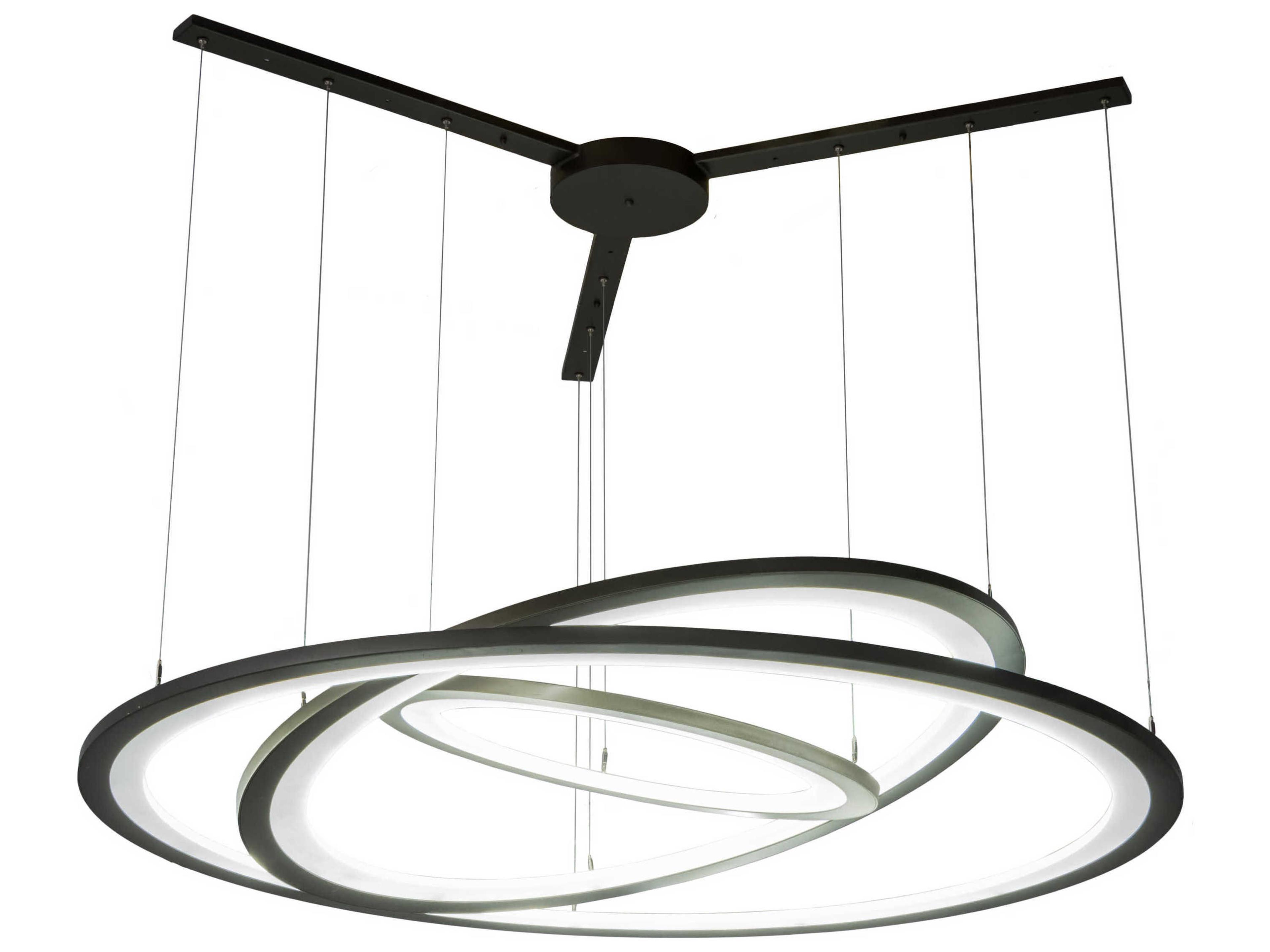 Anillo Led Bronze Glass Round Tiered Pendant