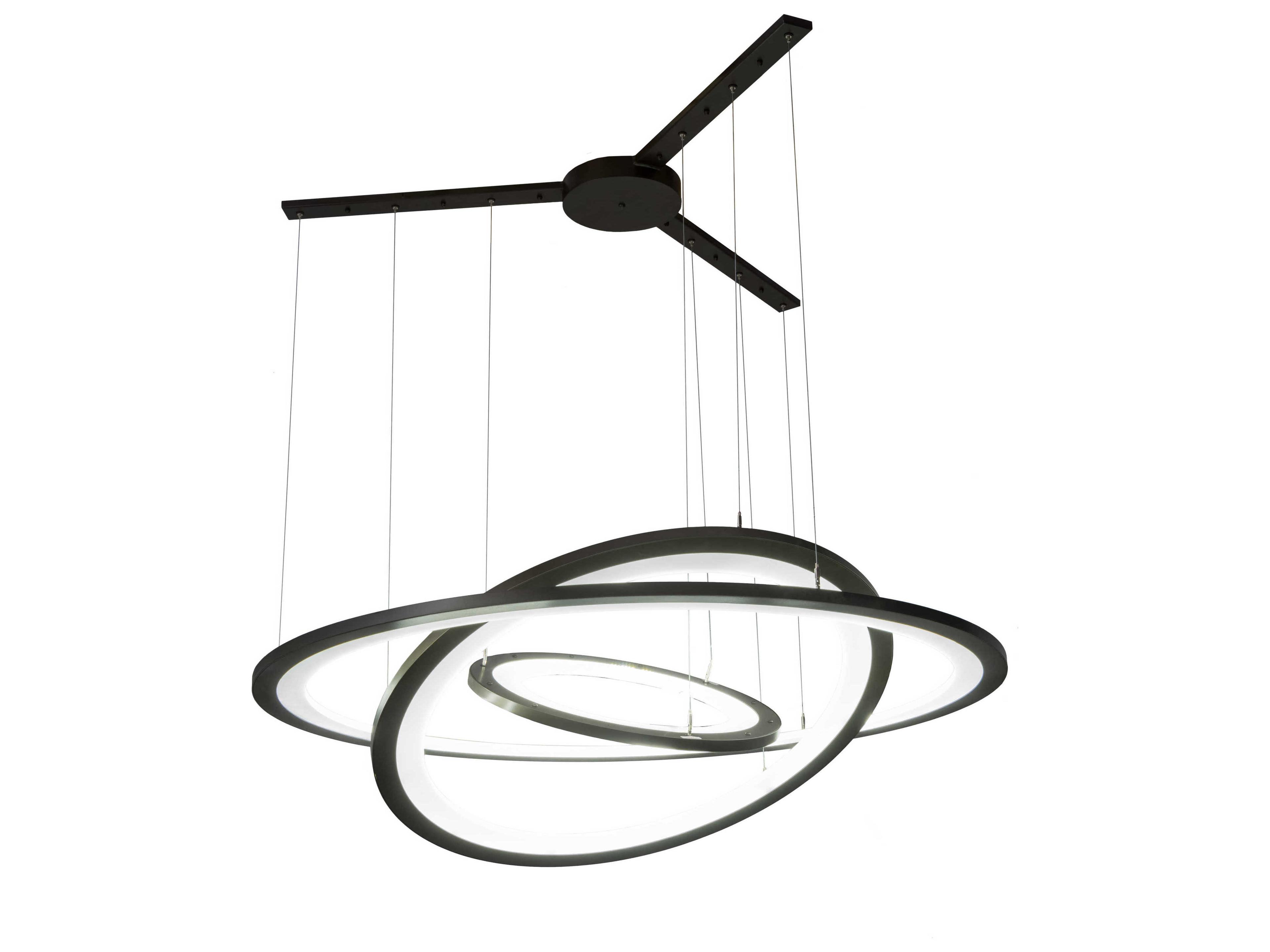 Anillo Led Bronze Glass Round Tiered Pendant