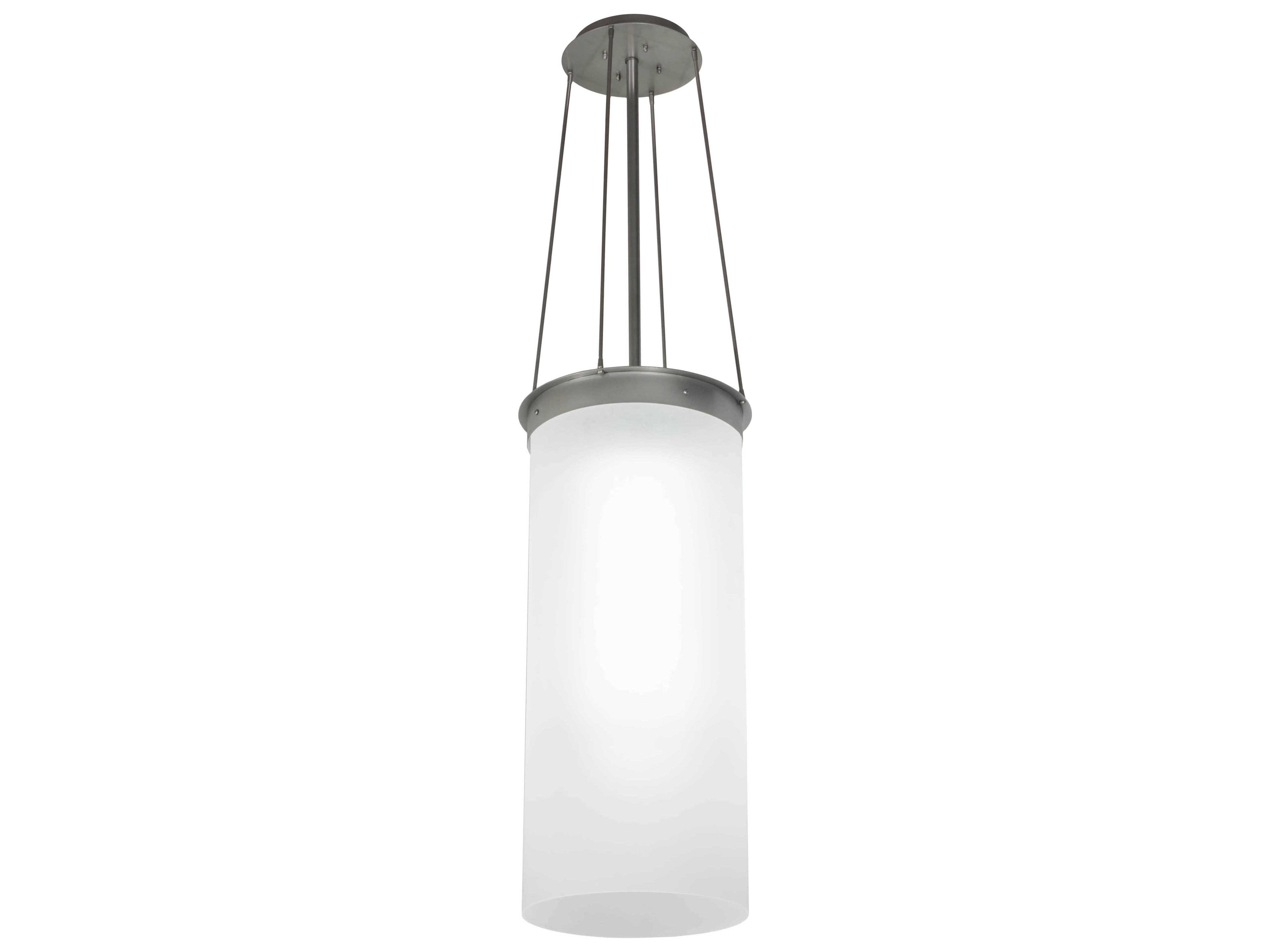 Led Nickel Glass Cylinder Pendant