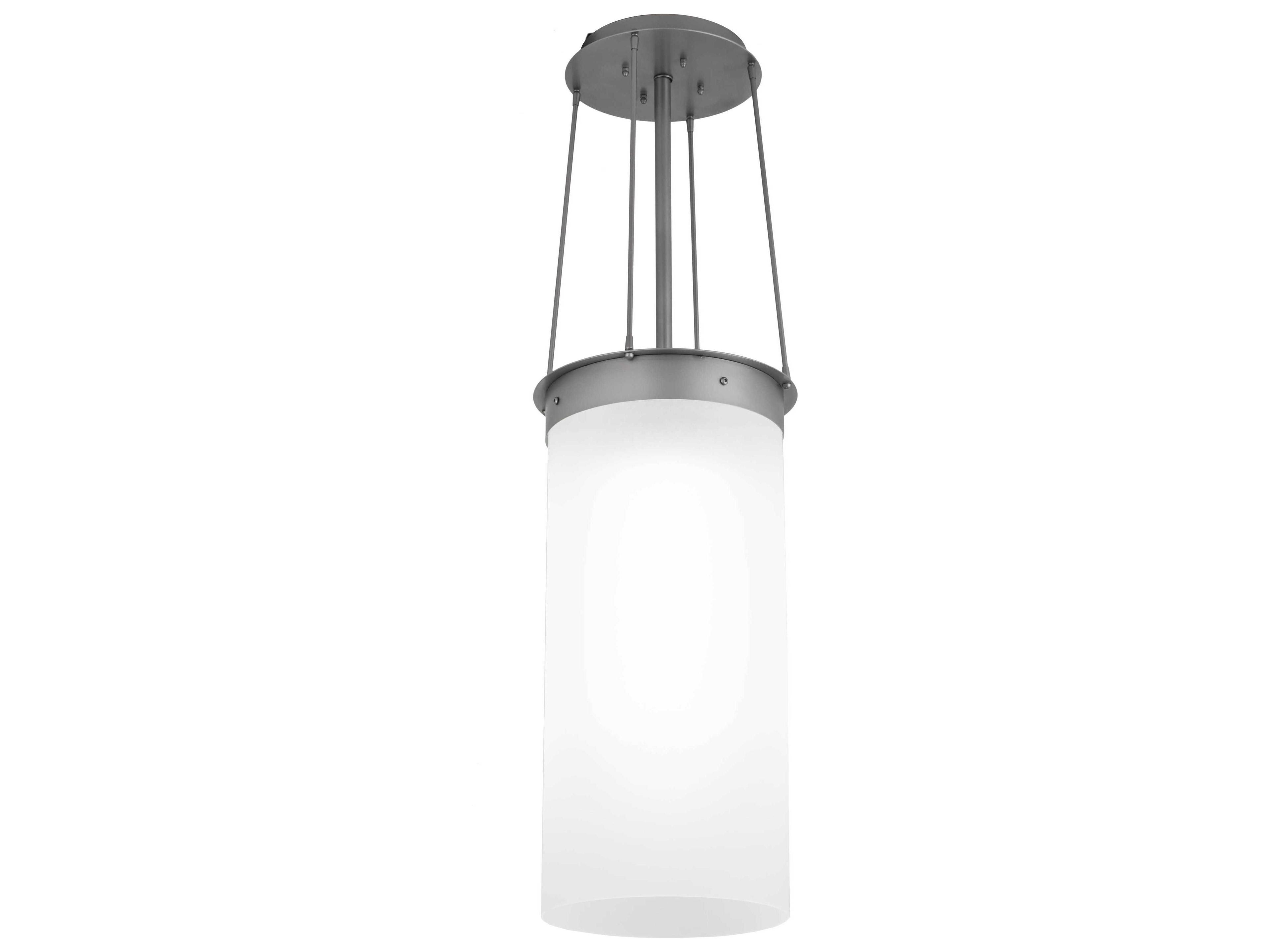 Led Nickel Glass Cylinder Pendant