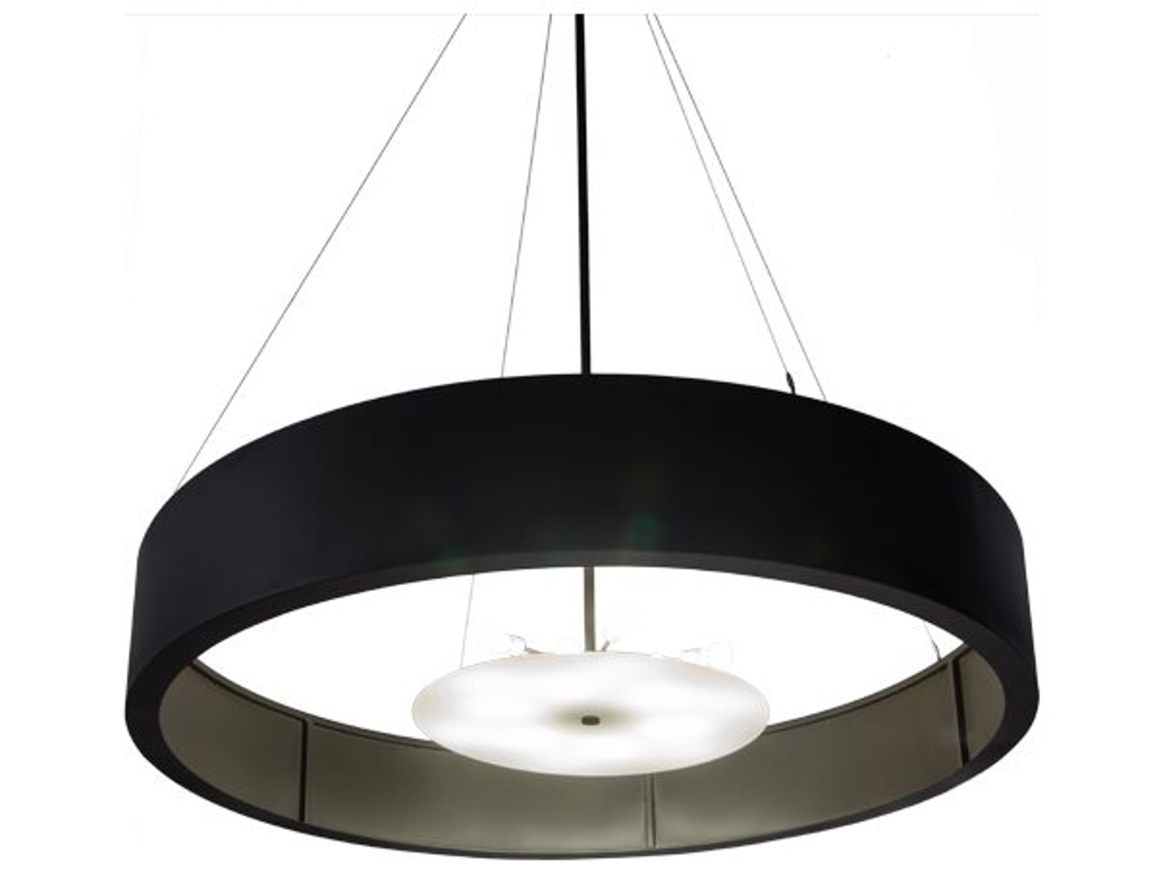 12-Light Bronze Glass Round Pendant