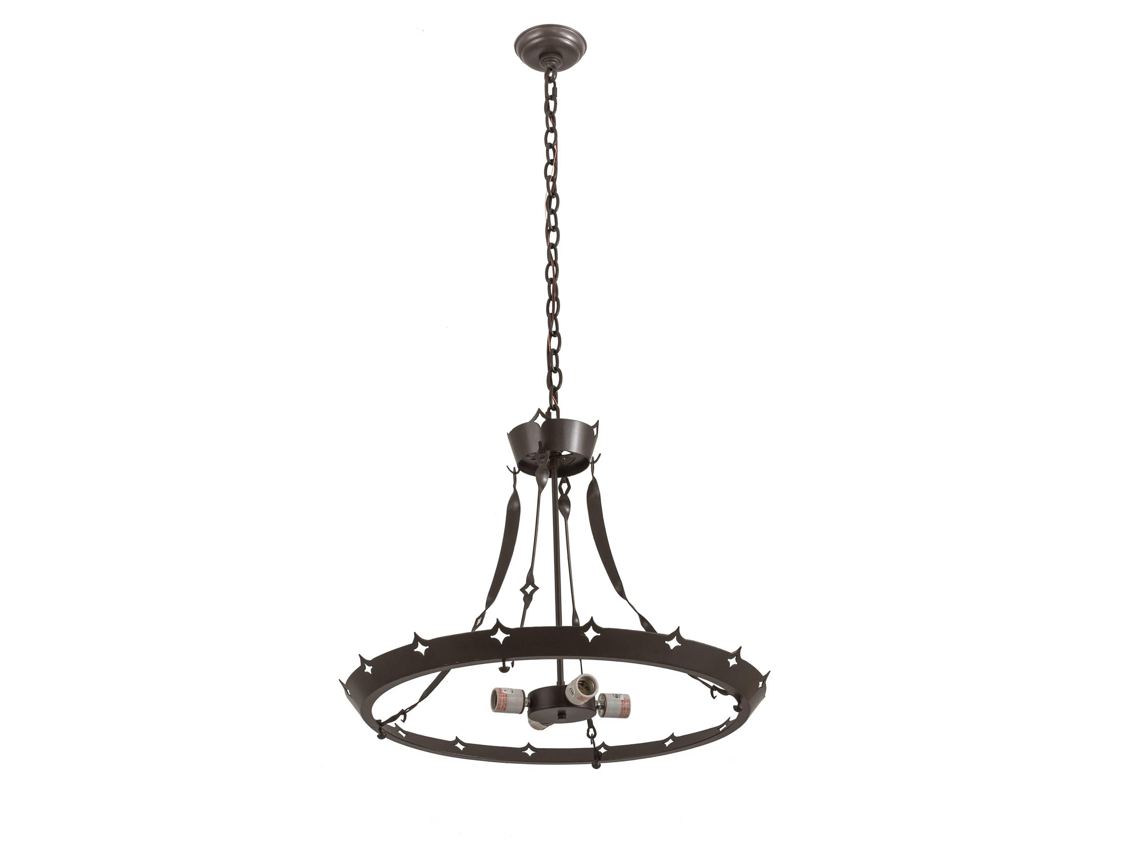 4-Light Bronze Glass Pendant