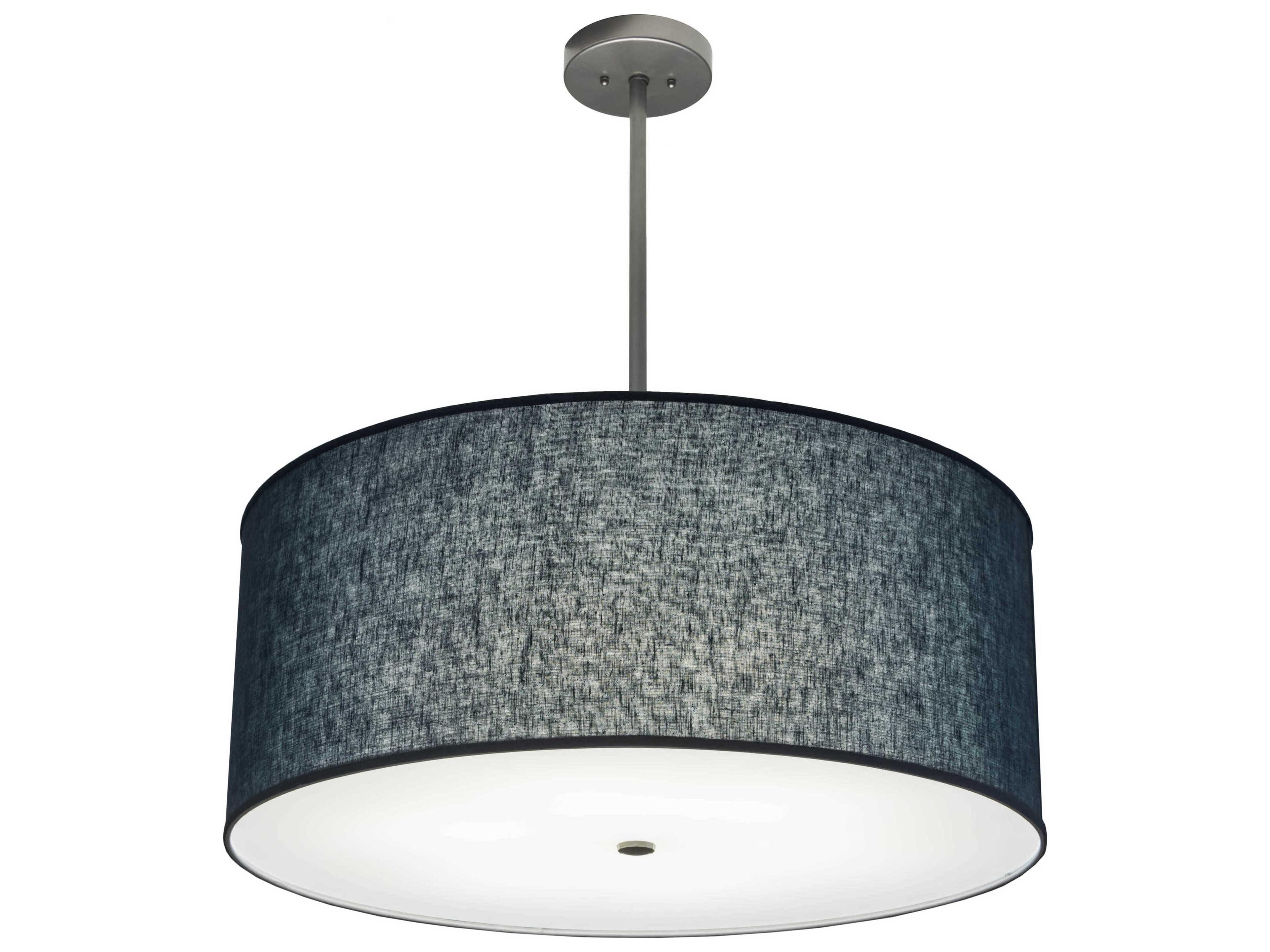 6-Light Blue Glass Drum Pendant