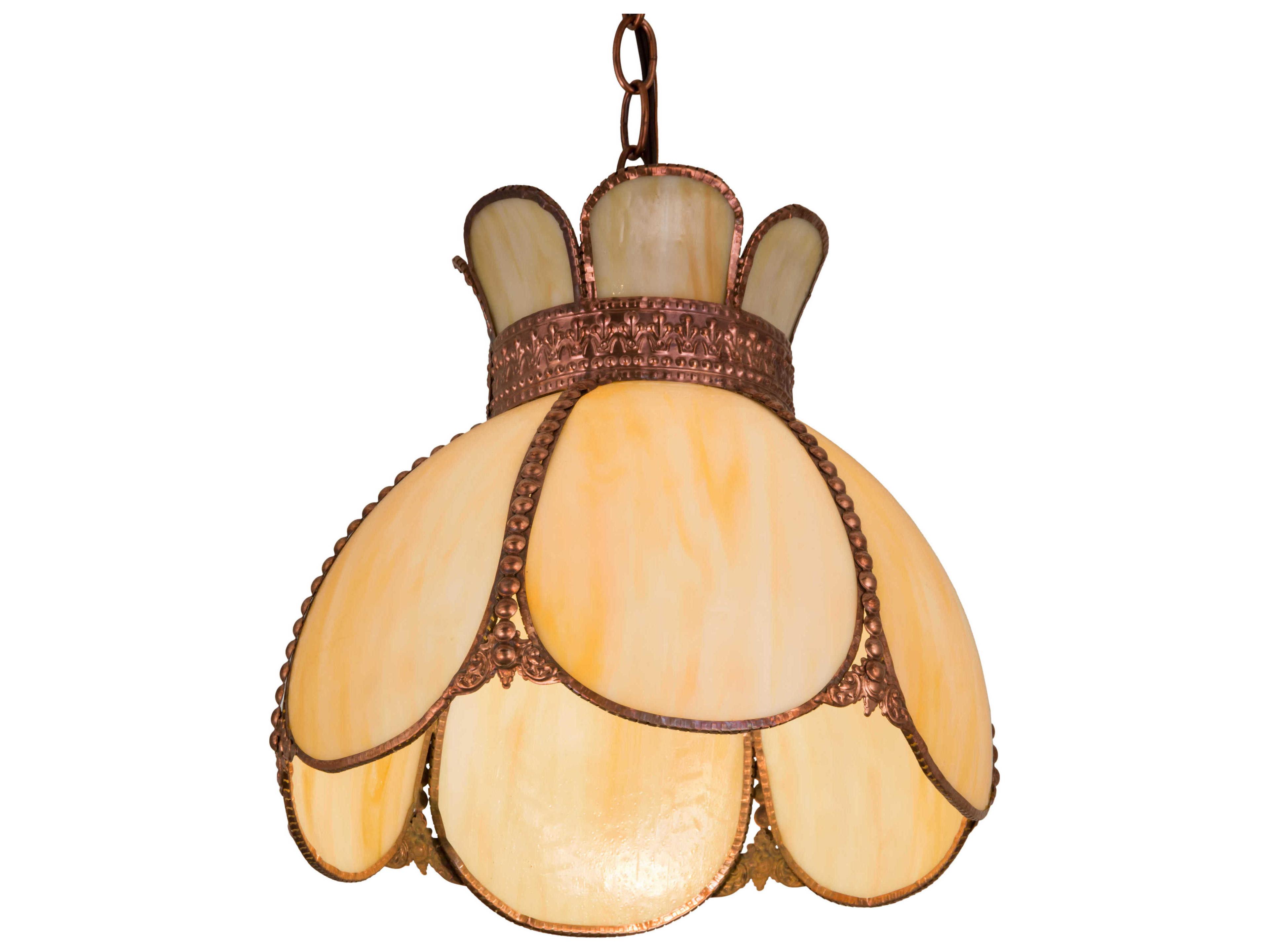 Meyda 1-Light Copper Glass Pendant