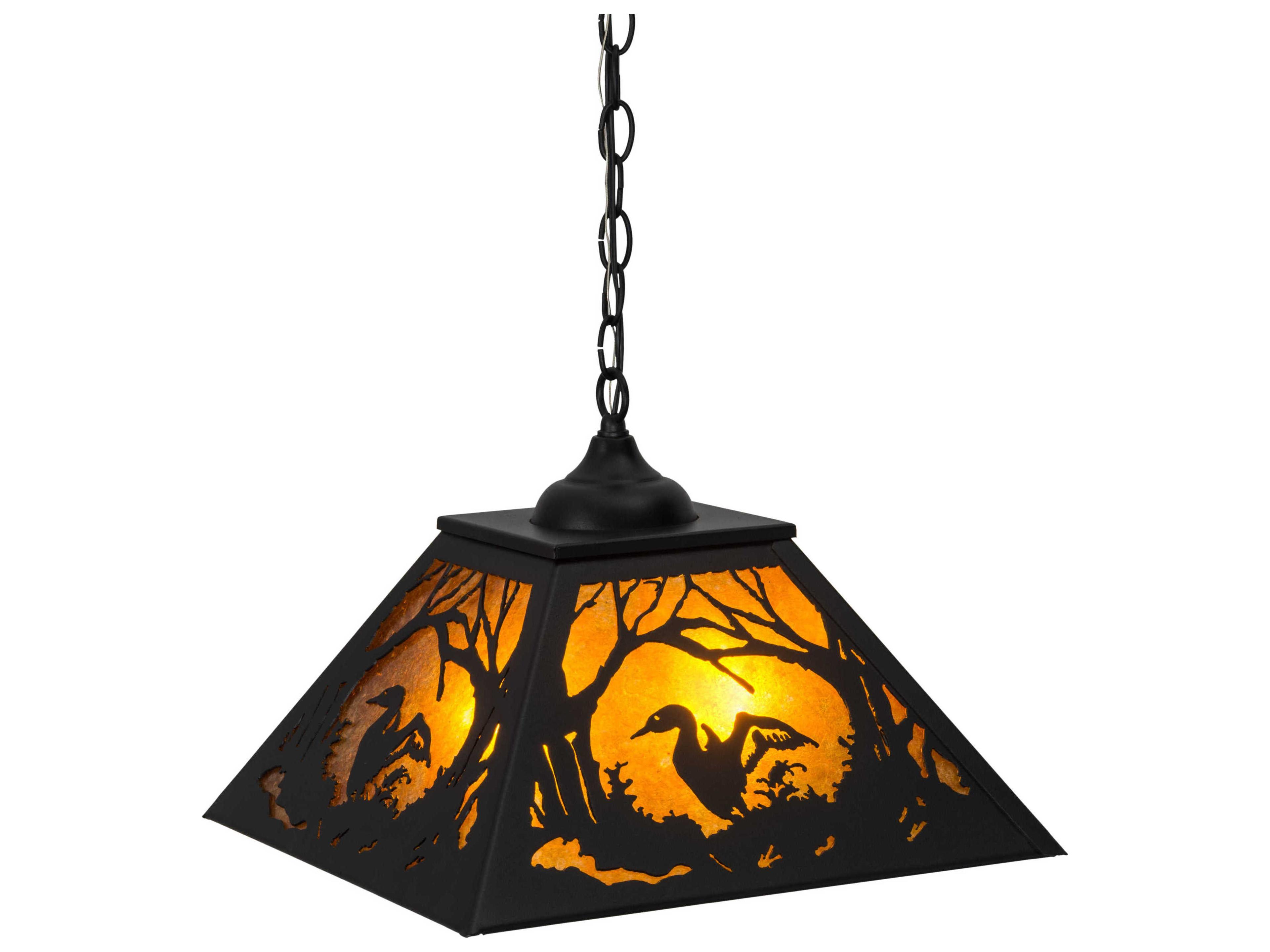 Loon 2-Light Black Glass Pendant