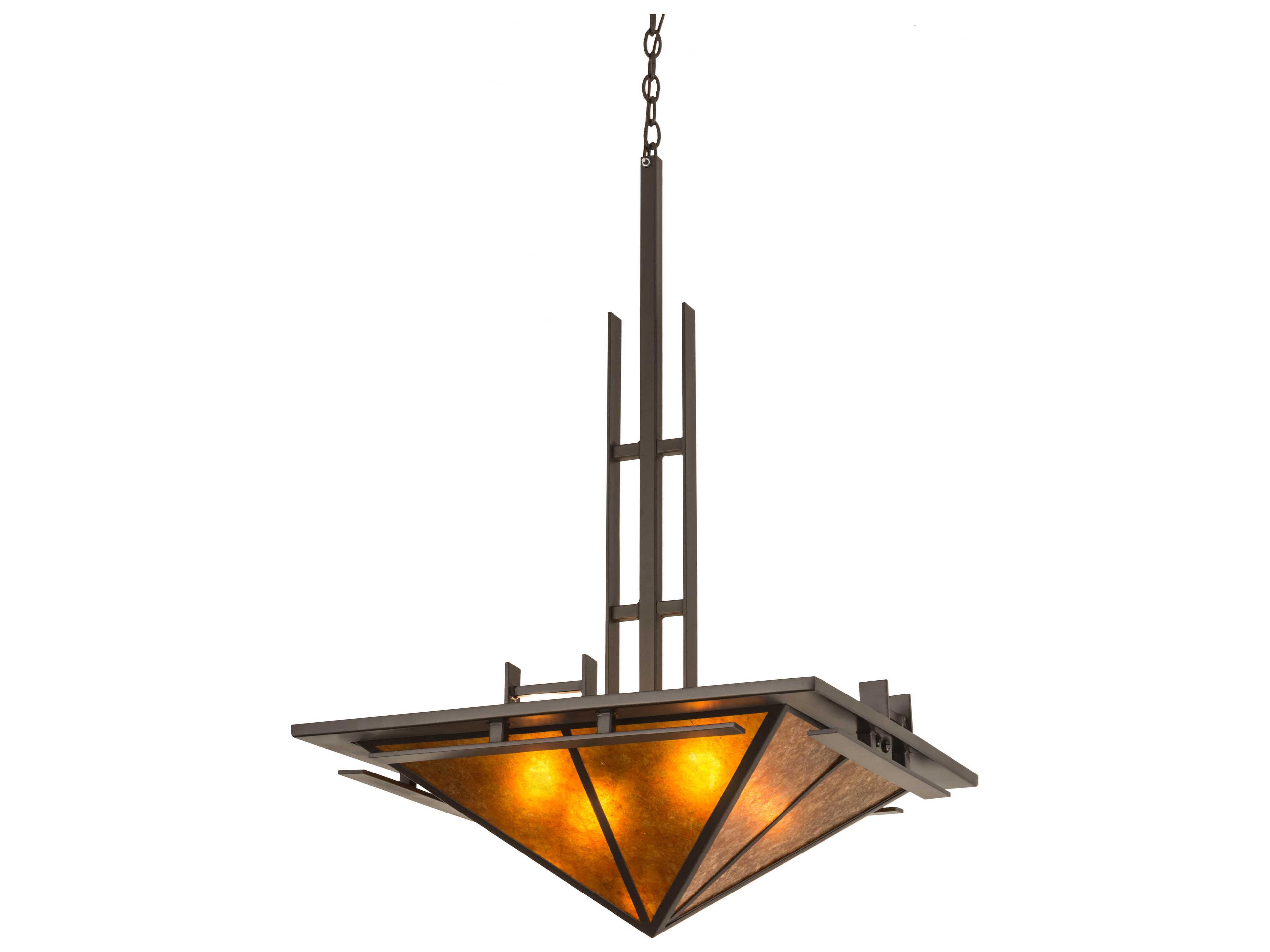 4-Light Bronze Glass Pendant