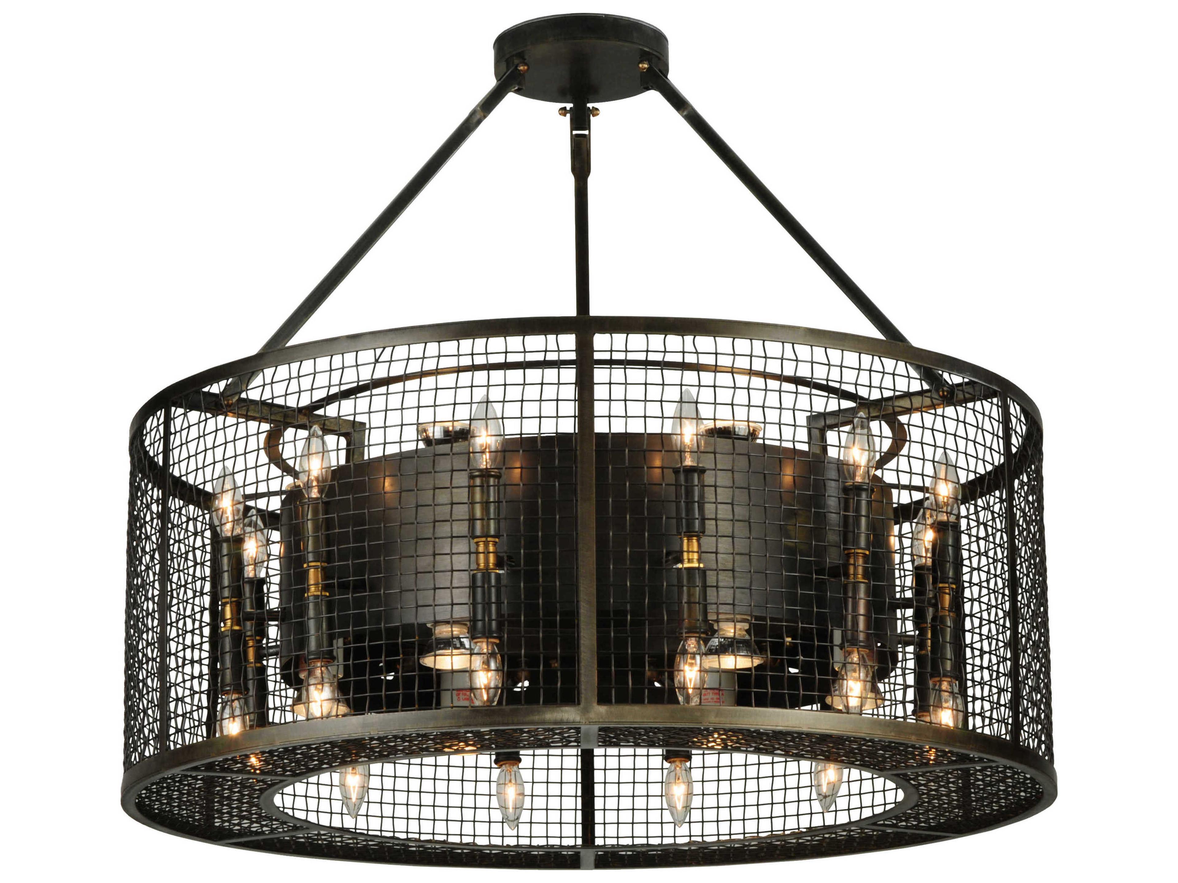 Paloma Golpe 24 12 Bronze Glass Drum Pendant