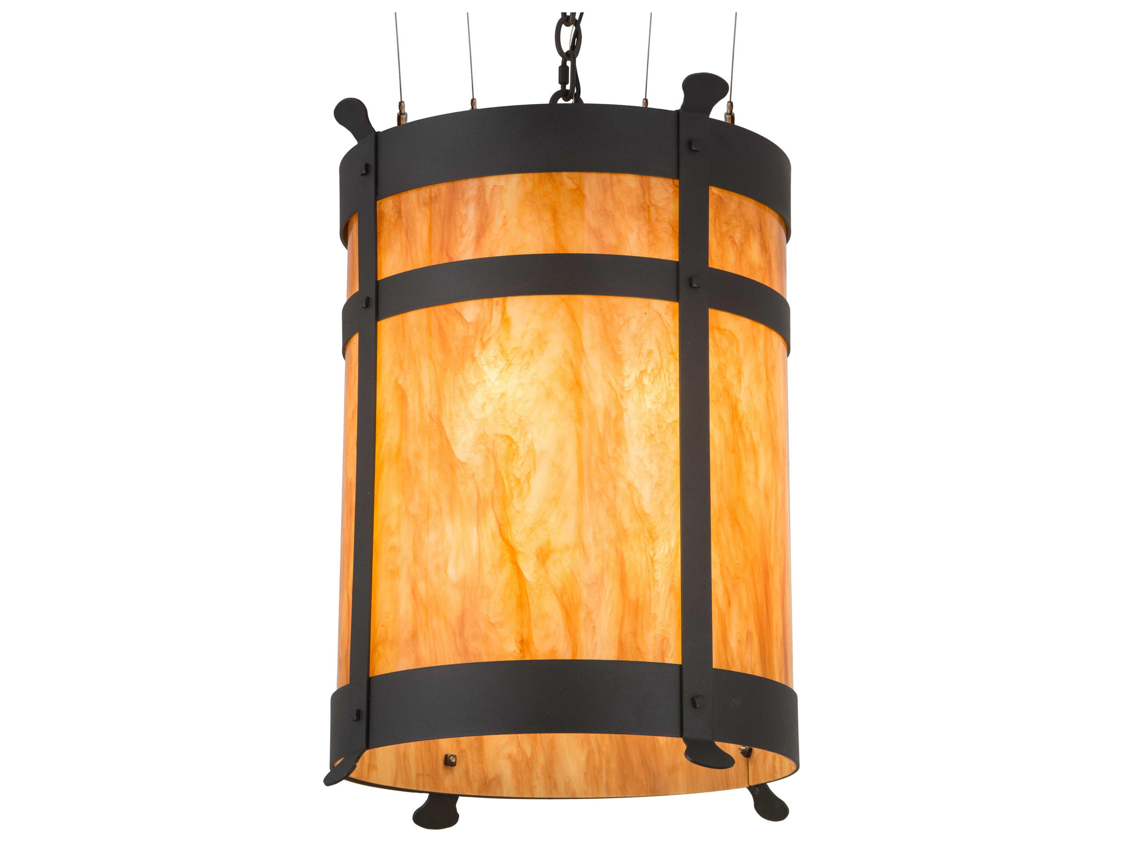 Meyda 6-Light Brown Cylinder Pendant