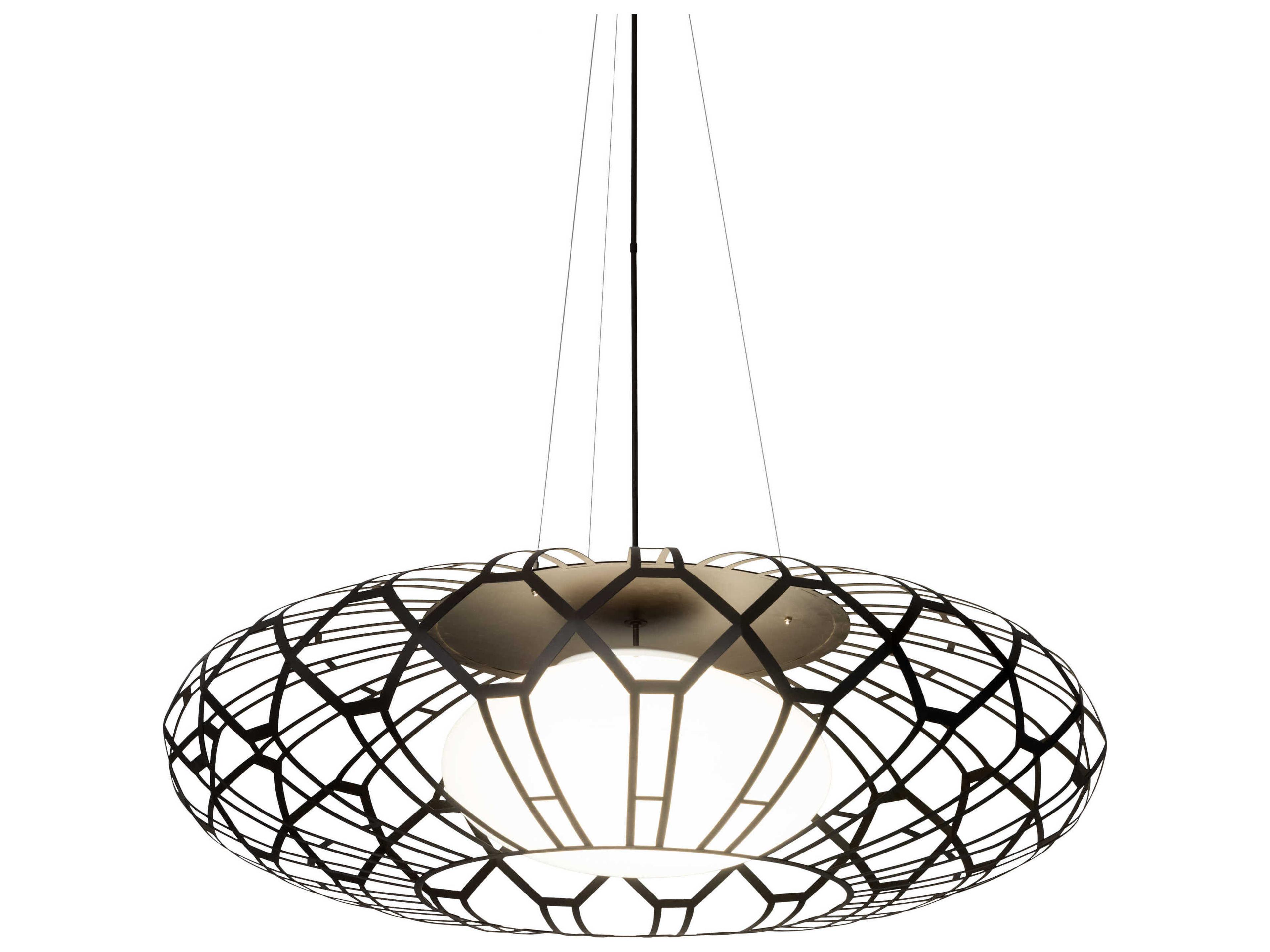 3-Light Bronze Glass Pendant