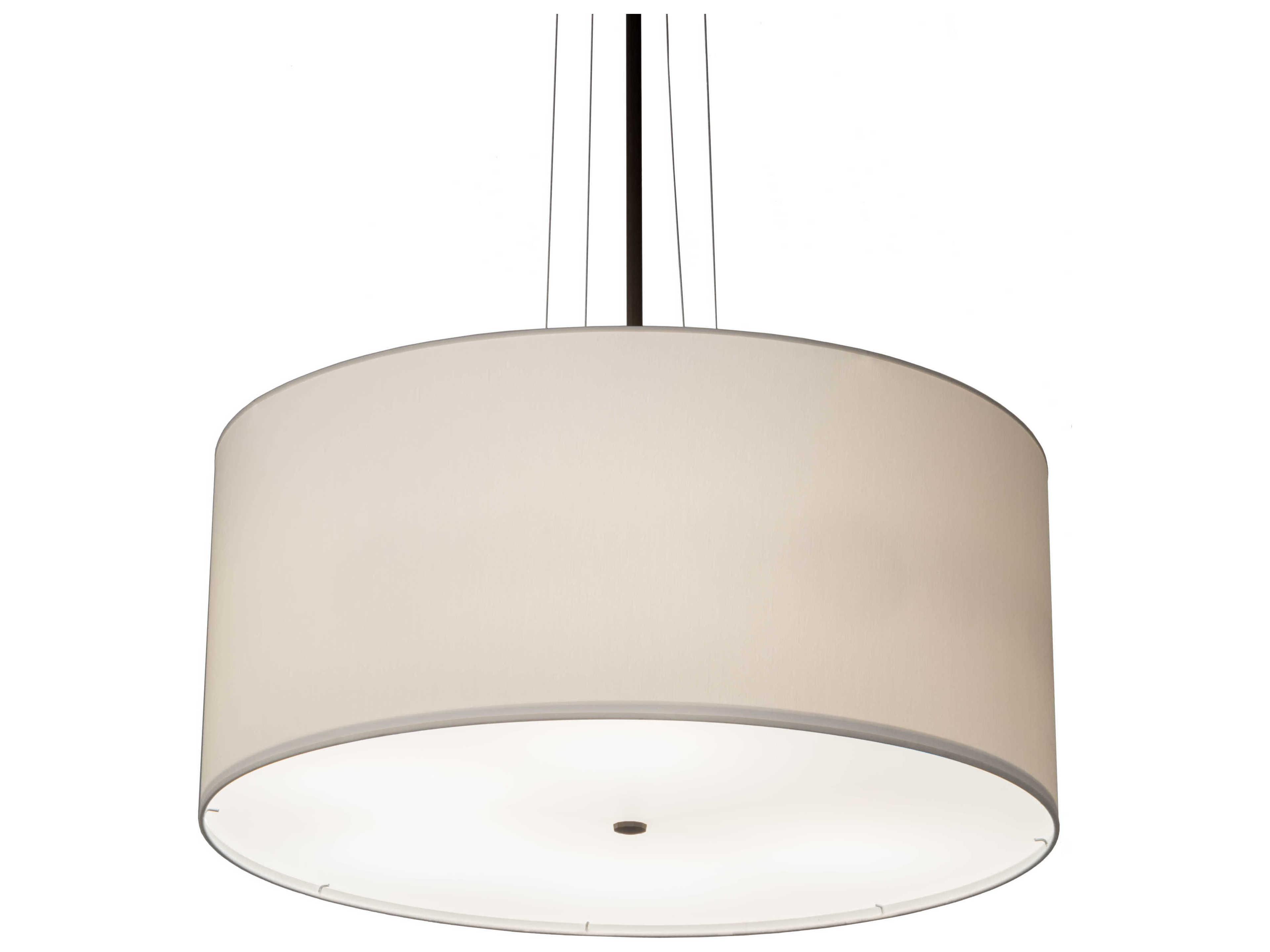 6-Light Bronze Glass Drum Pendant