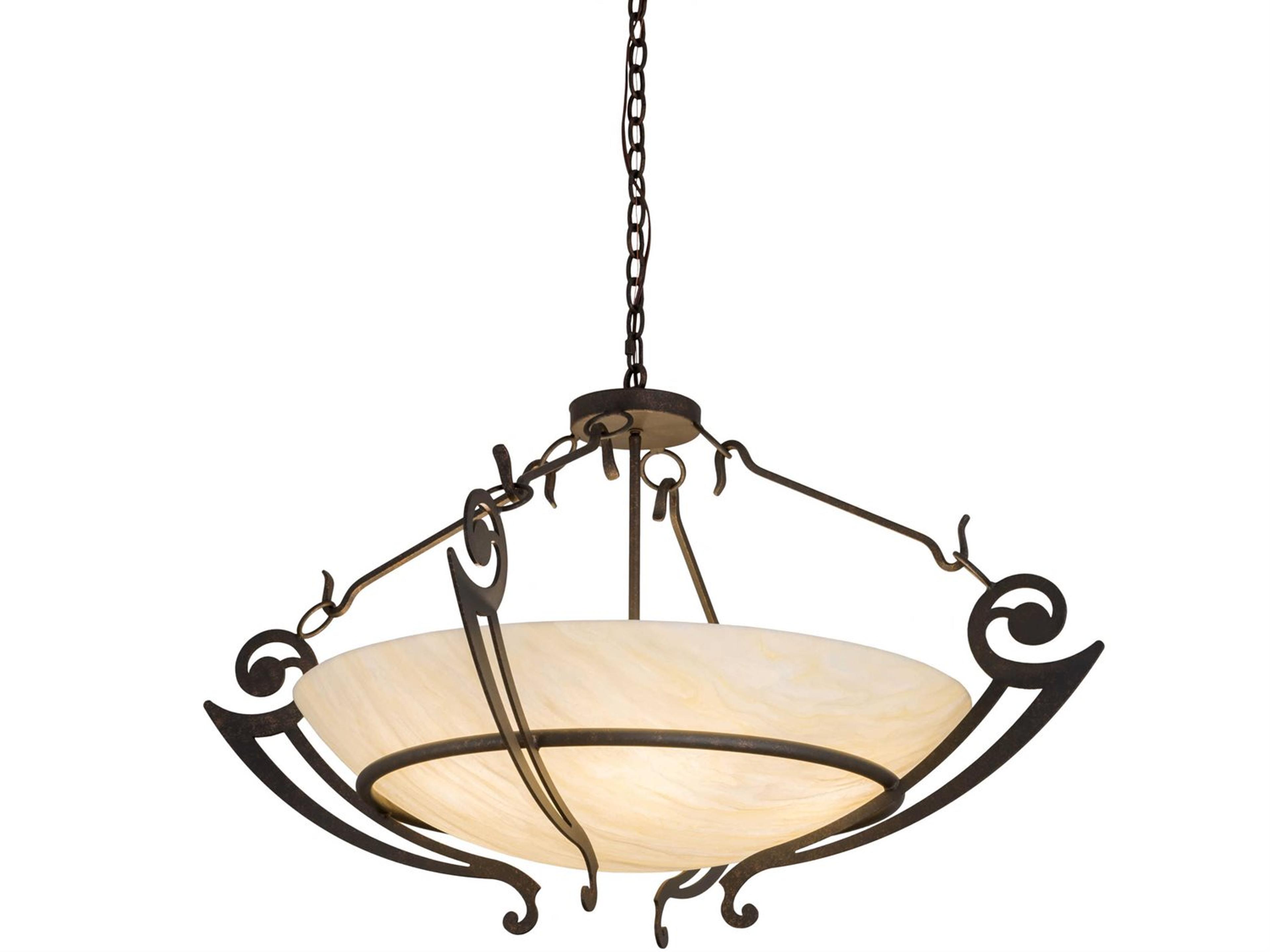 6-Light Brown Glass Bowl Pendant