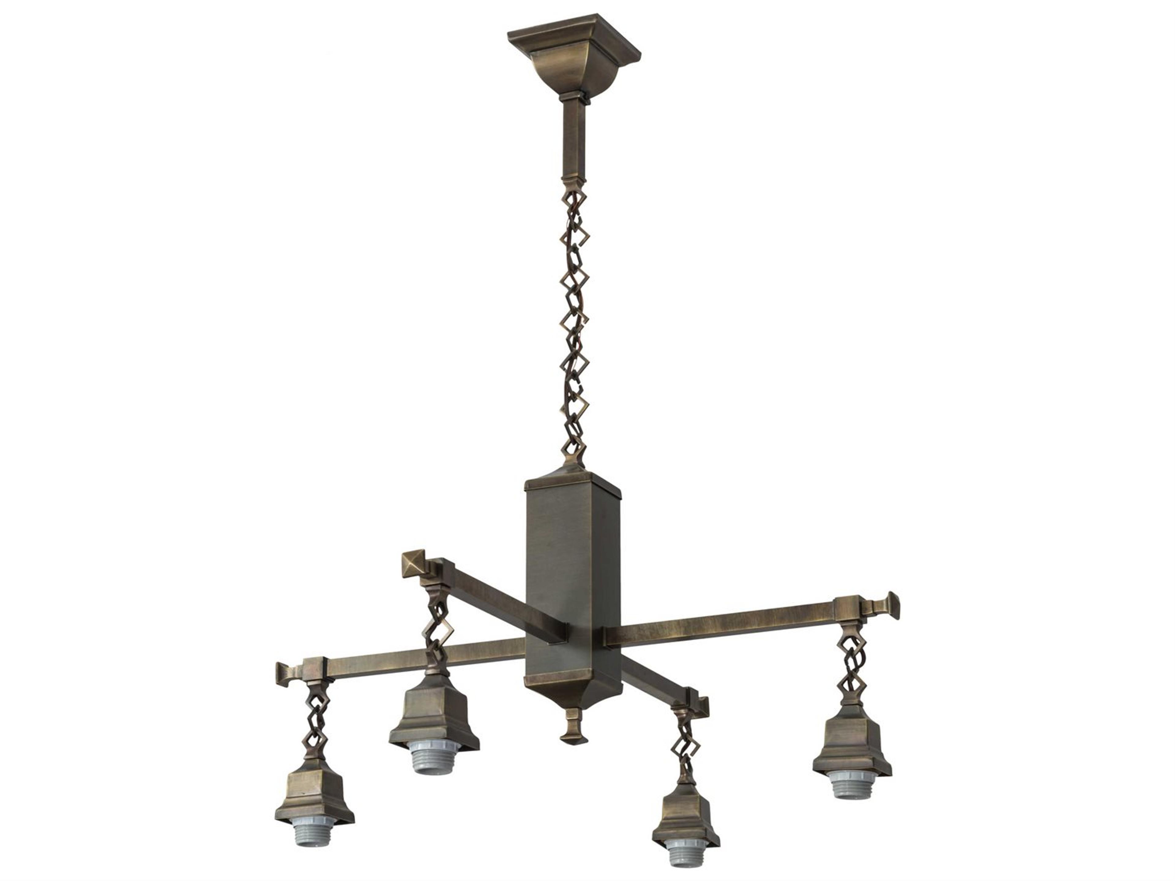 4-Light Brass Pendant