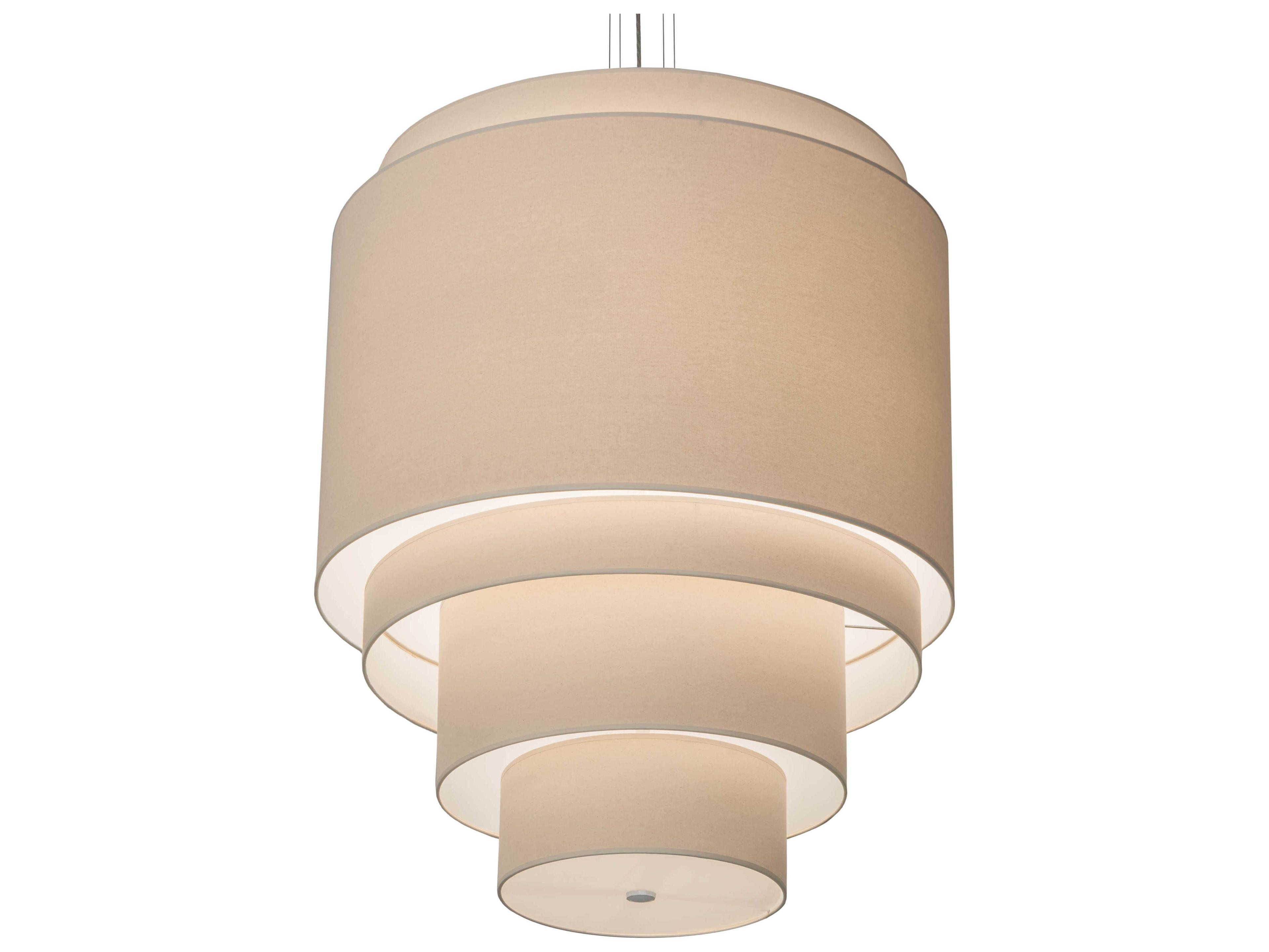 4-Light Copper Glass Drum Tiered Pendant