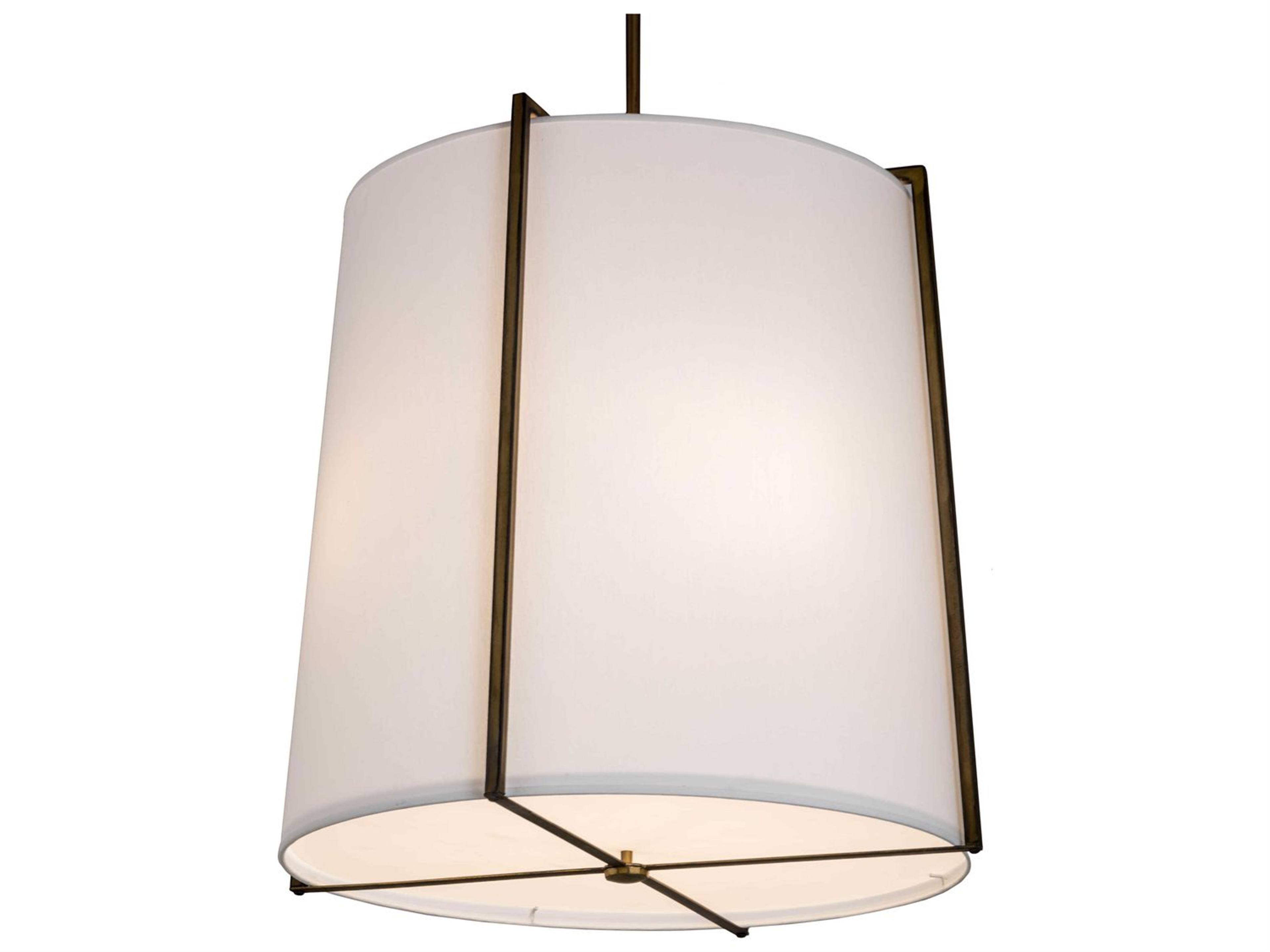 4-Light Steel Glass Drum Pendant