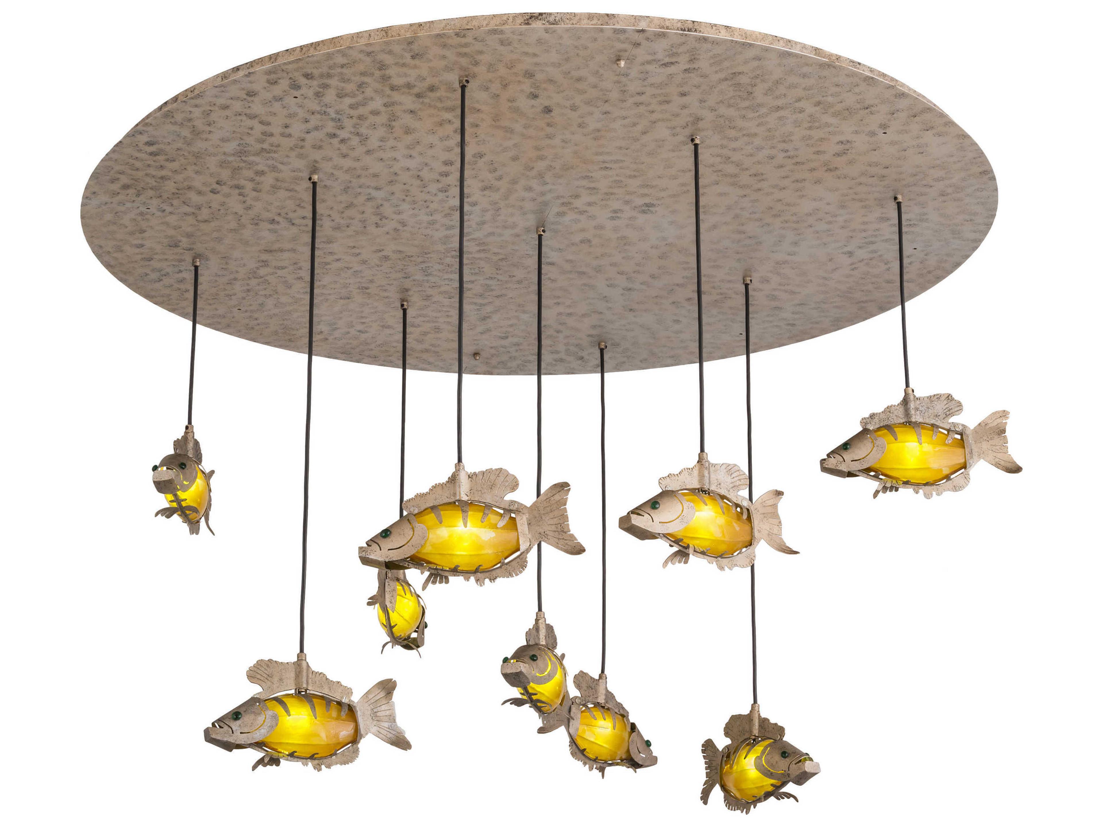 9-Light Gray Glass Pendant