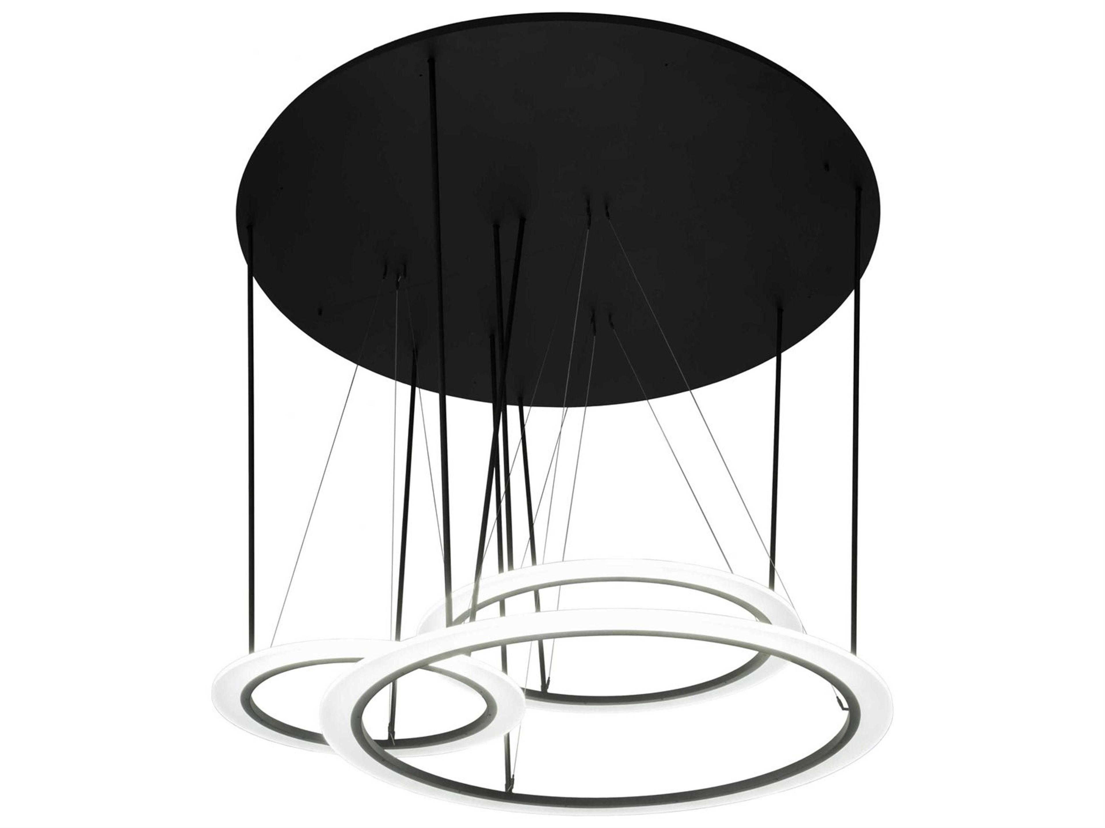 Anillo Led Black Glass Round Tiered Pendant