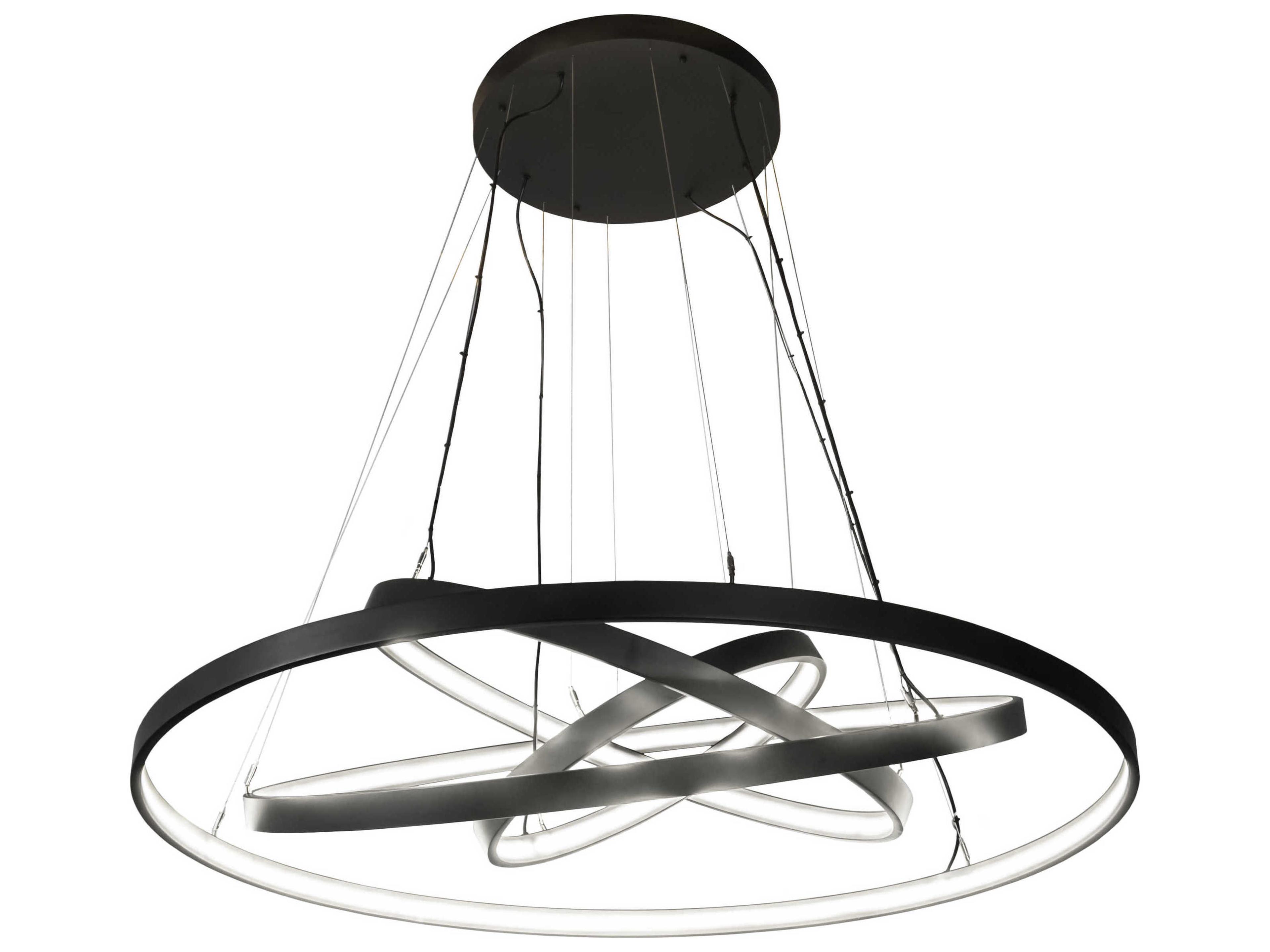 Anillo Led Black Glass Round Tiered Pendant