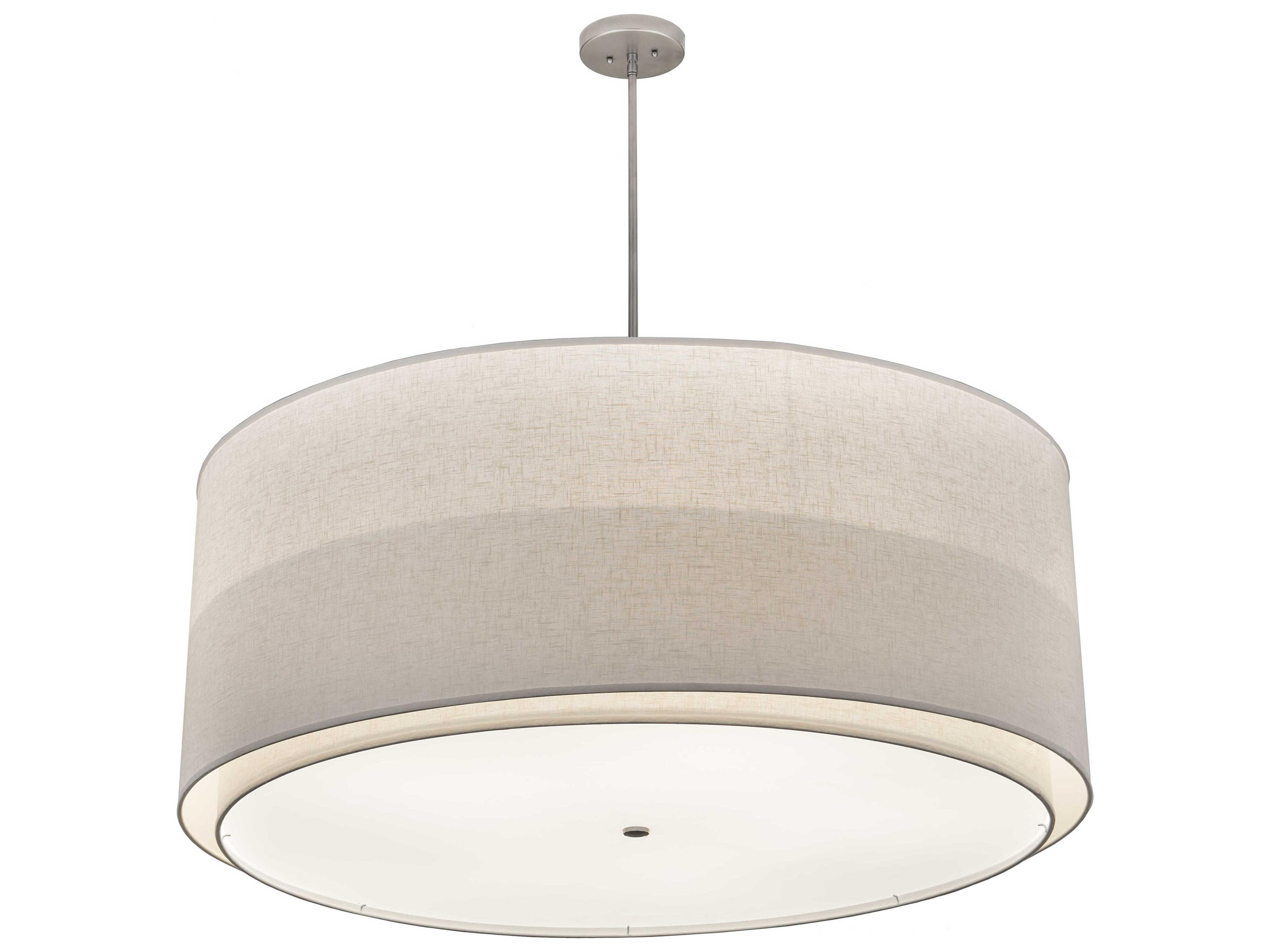 5-Light Nickel Glass Drum Pendant