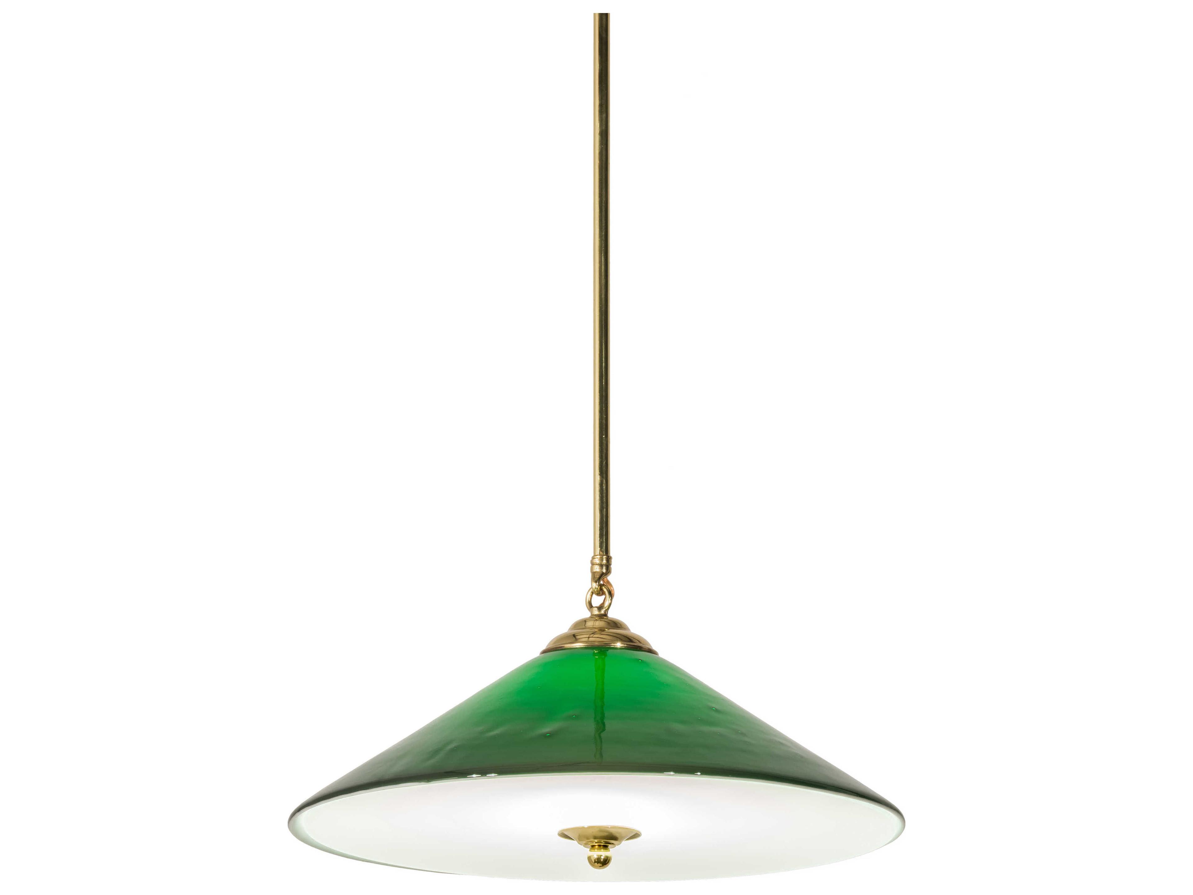 1-Light Brass Glass Pendant