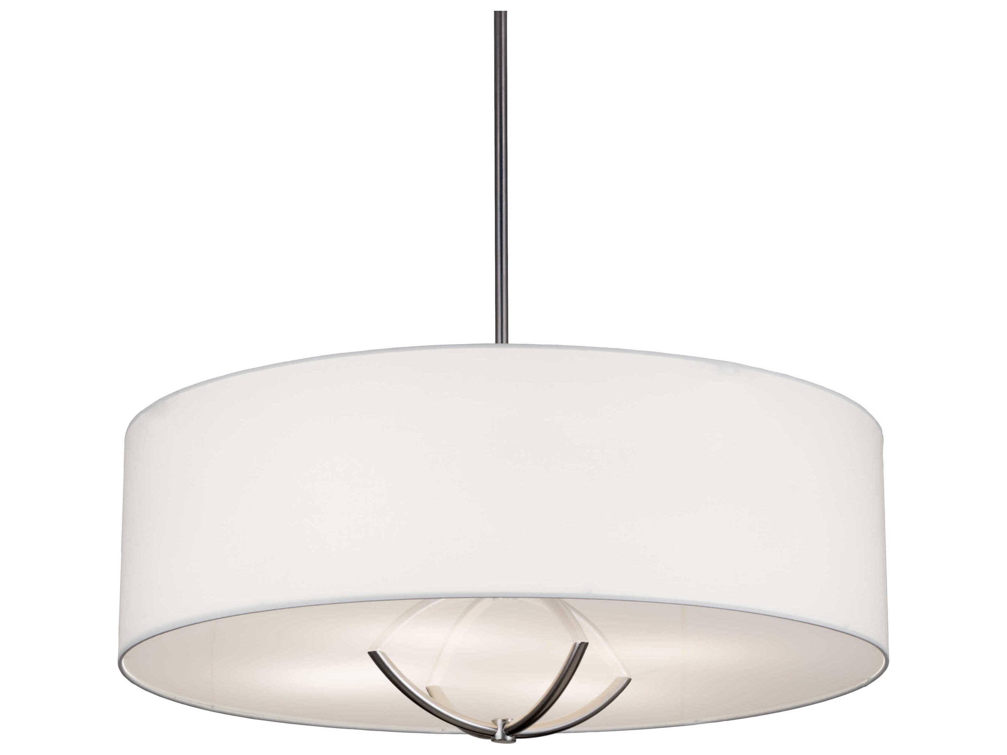 4-Light Chrome Glass Drum Pendant