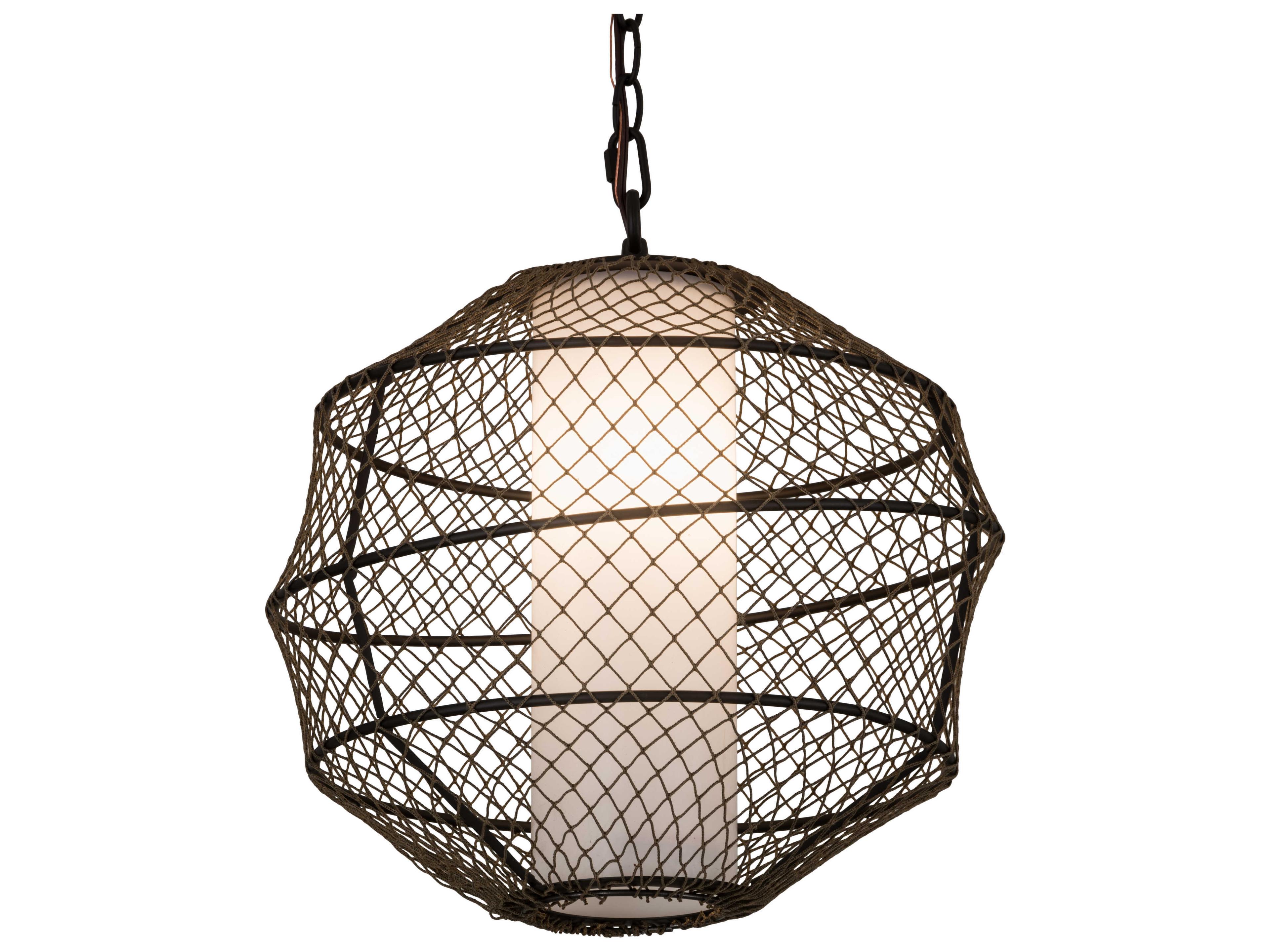 1-Light Bronze Glass Cylinder Pendant