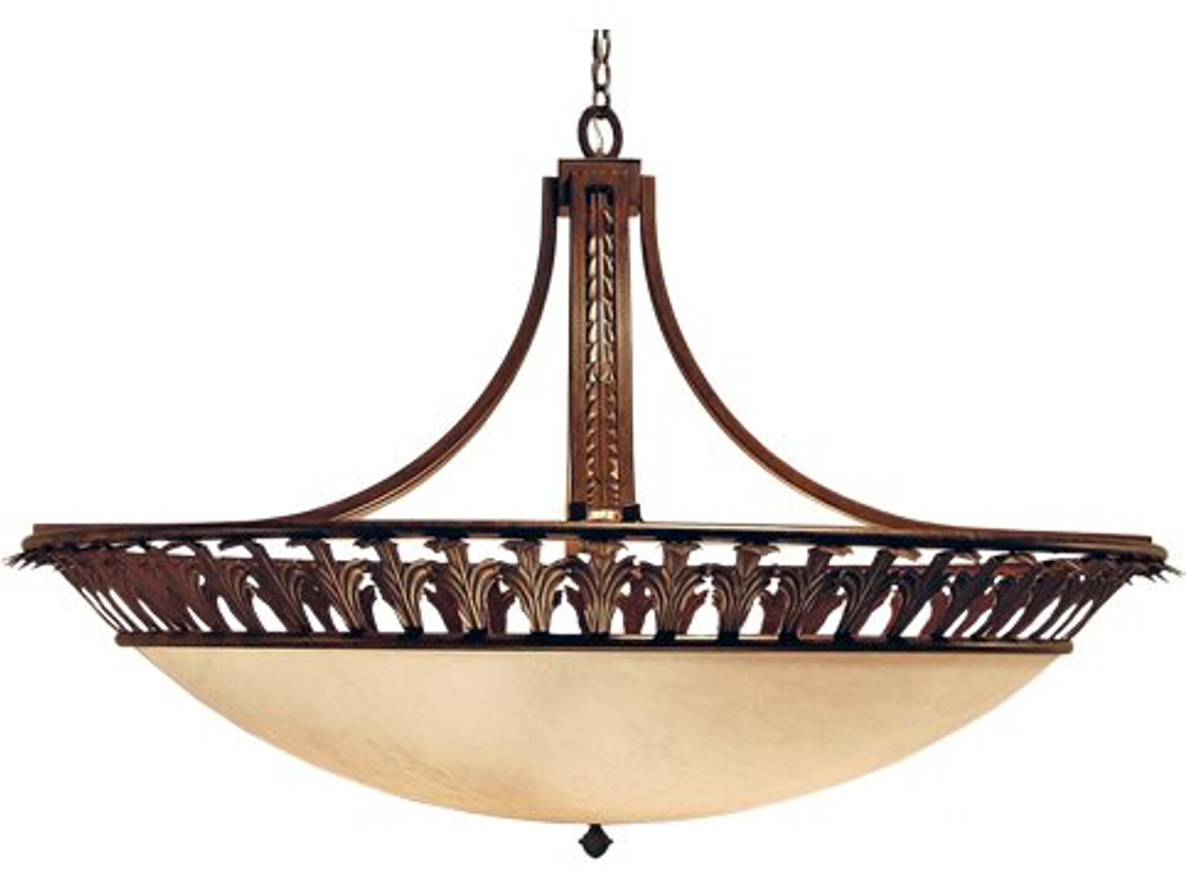 8-Light Brown Bowl Pendant