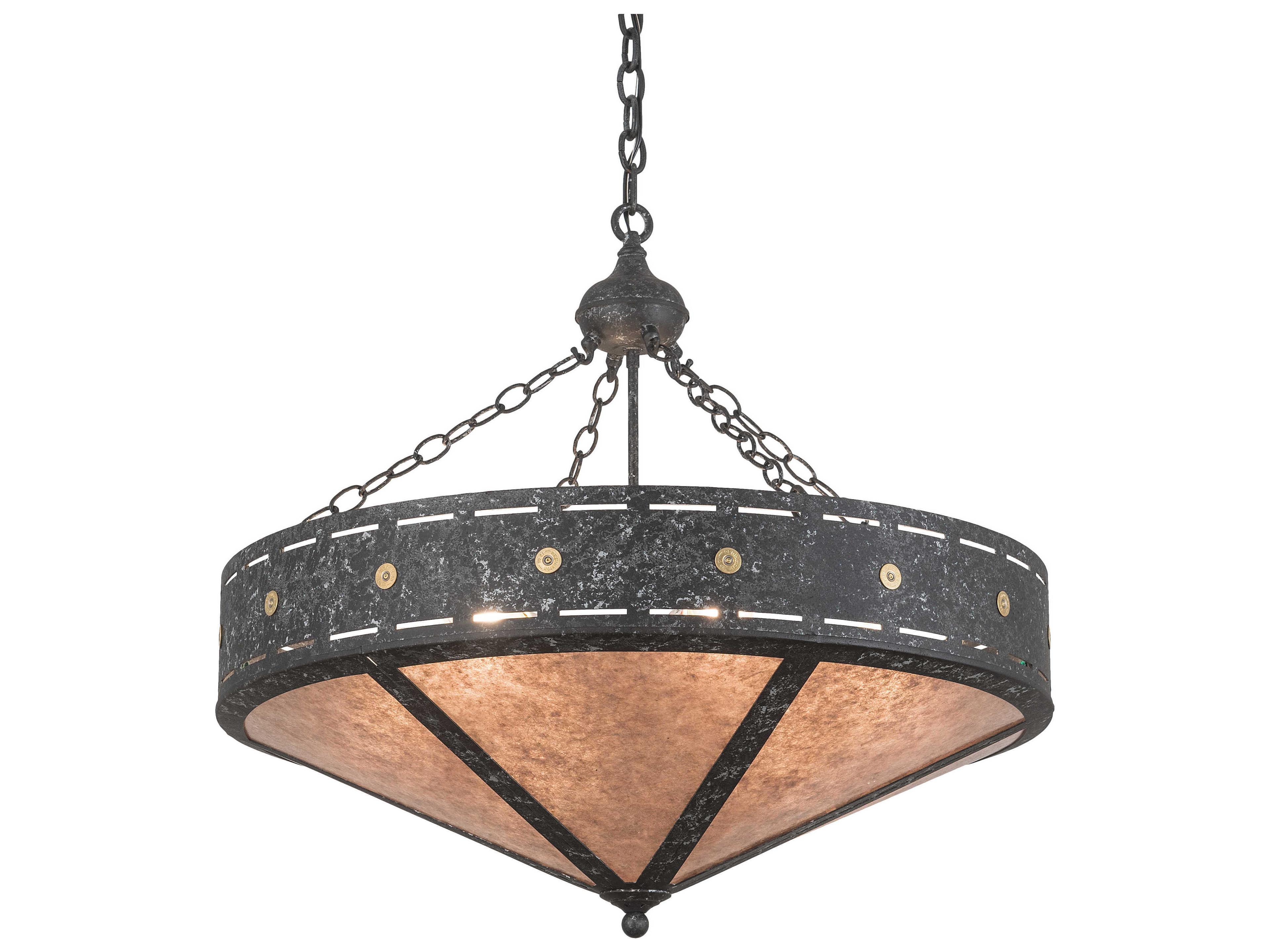 6-Light Black Glass Pendant