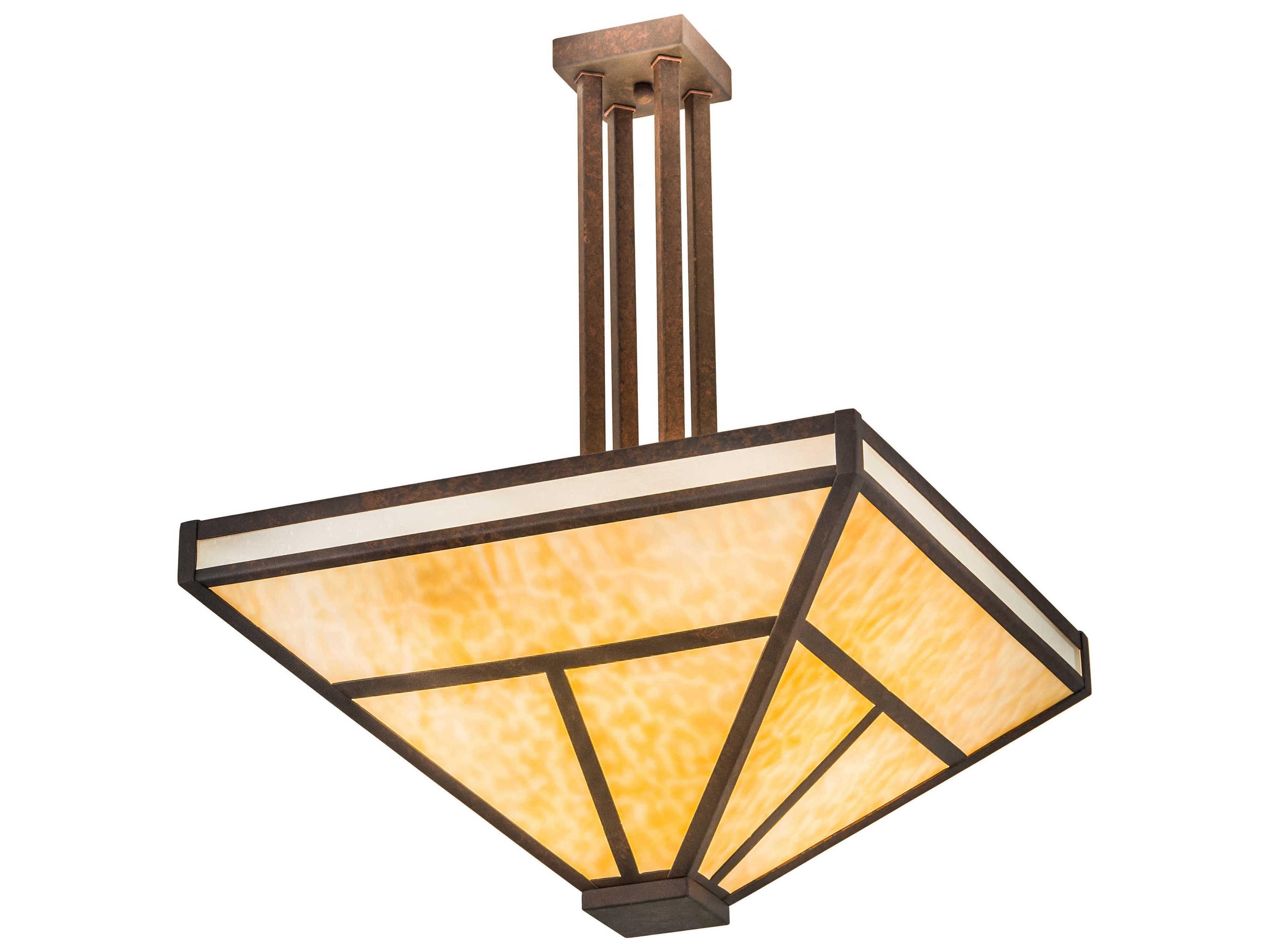 8-Light Brown Glass Pendant