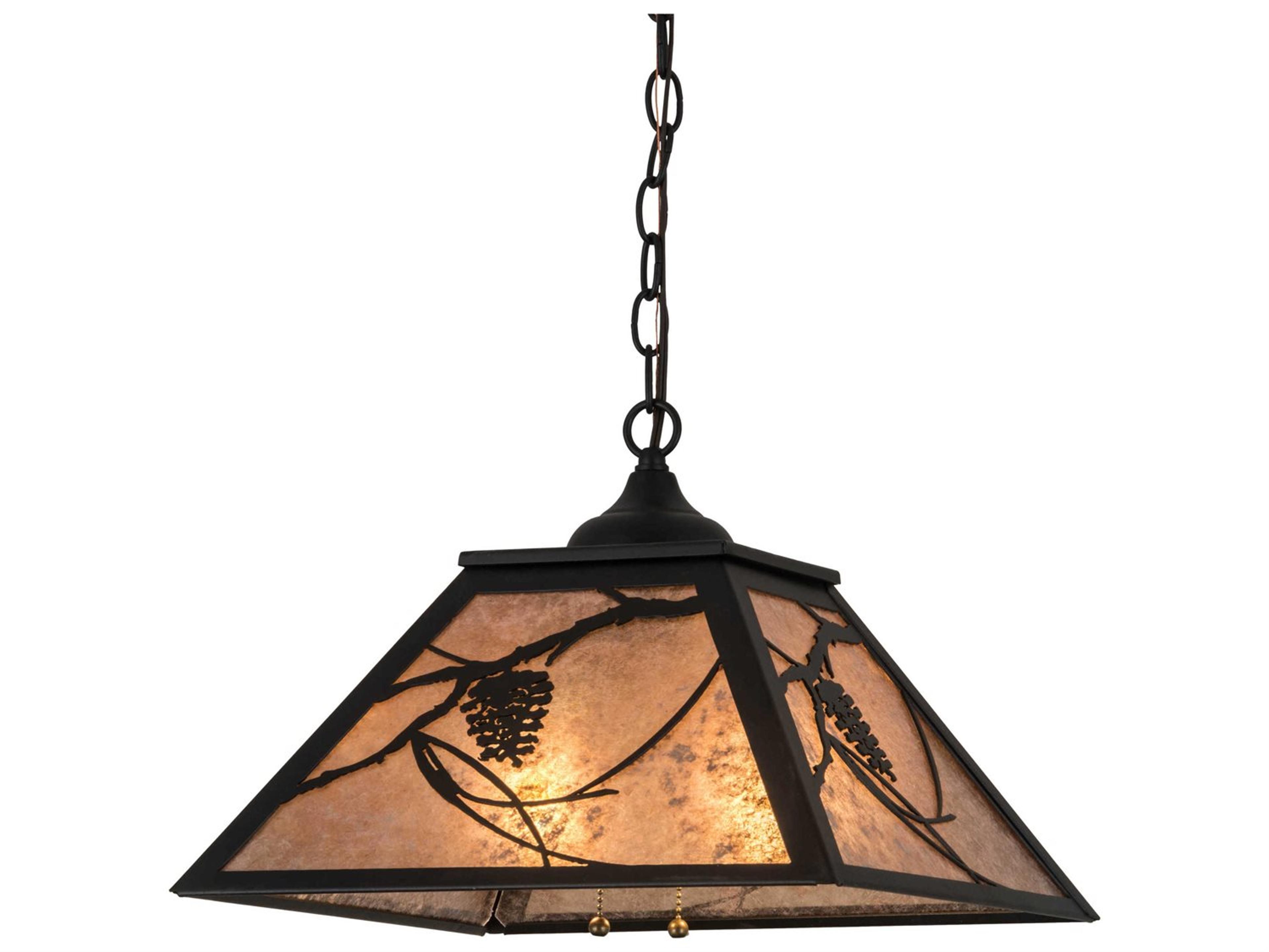 Whispering Pines 2-Light Black Glass Pendant