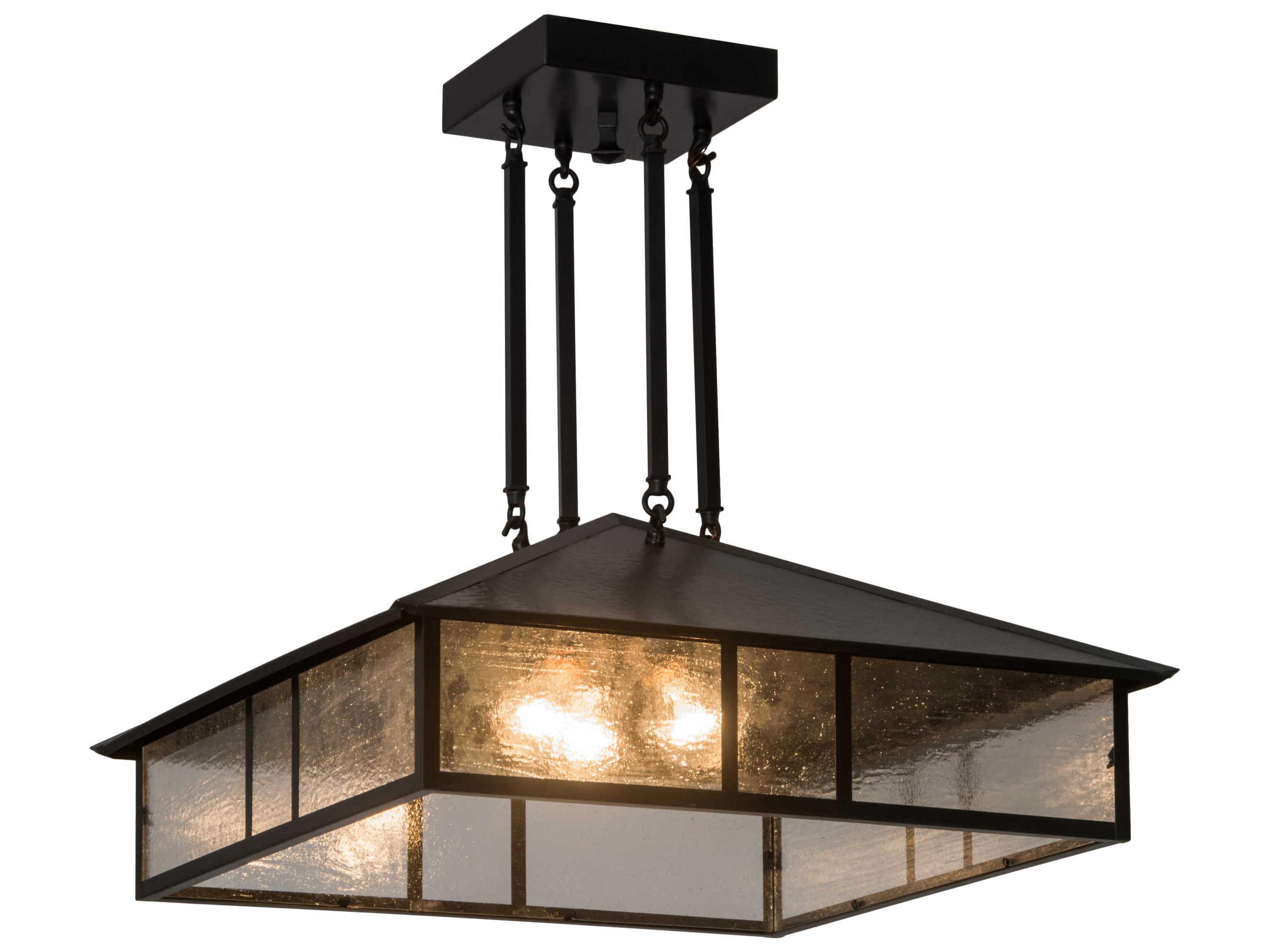 3-Light Brown Glass Pendant