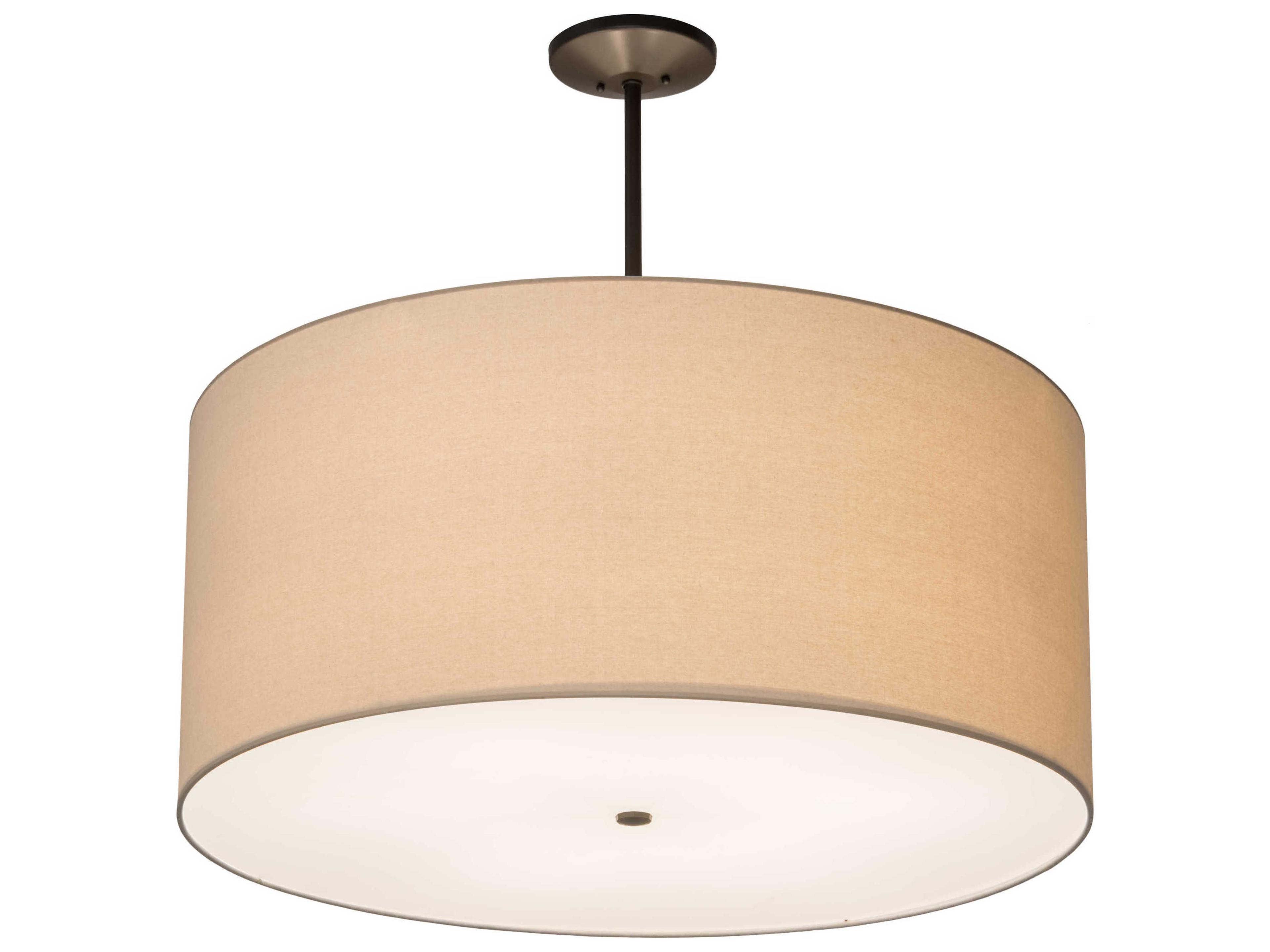 6-Light Bronze Glass Drum Pendant