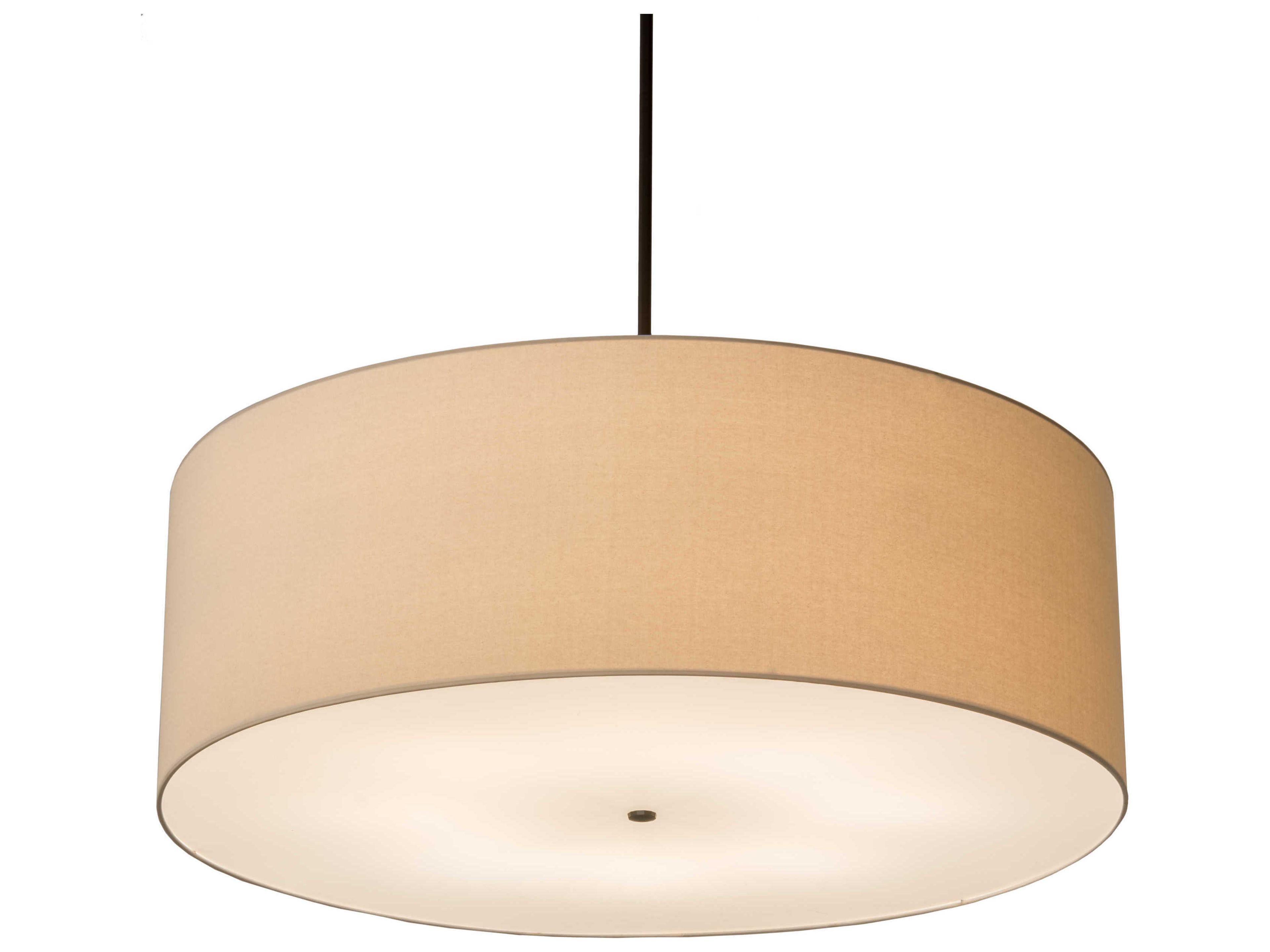 8-Light Bronze Glass Drum Pendant