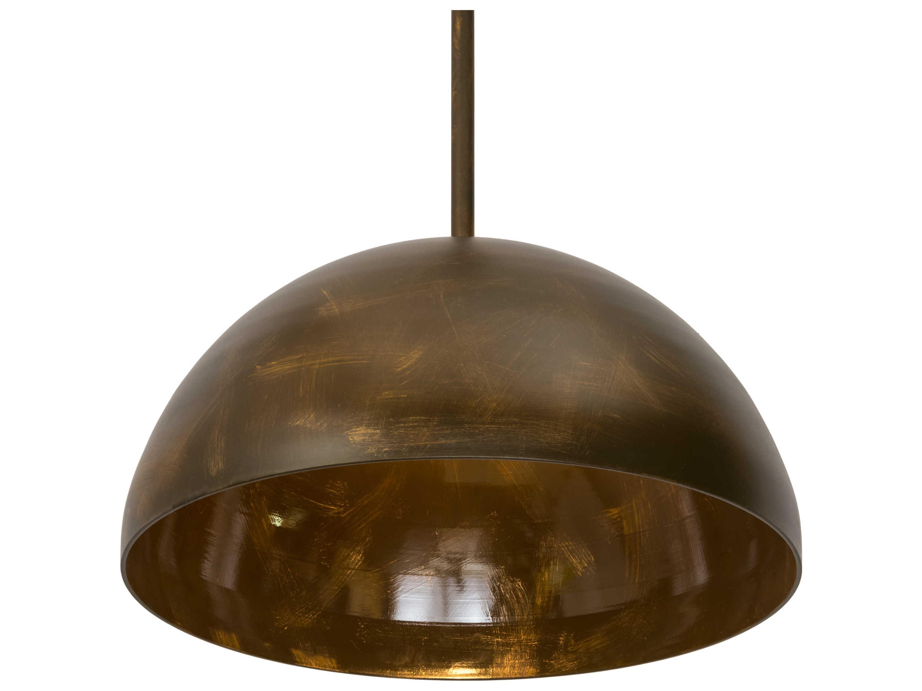 Gravity 1-Light Brass Glass Dome Pendant