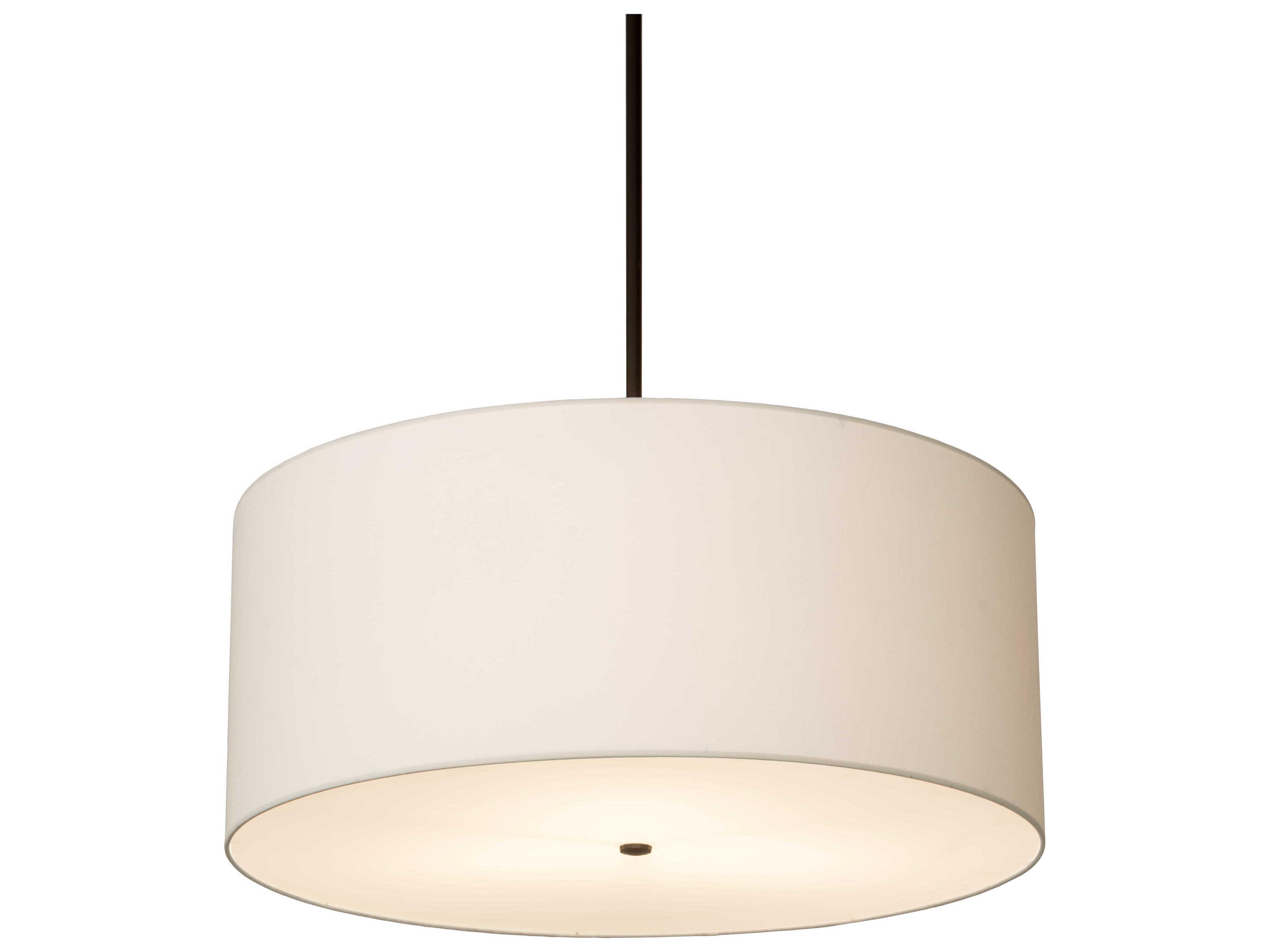 3-Light Bronze Glass Drum Pendant