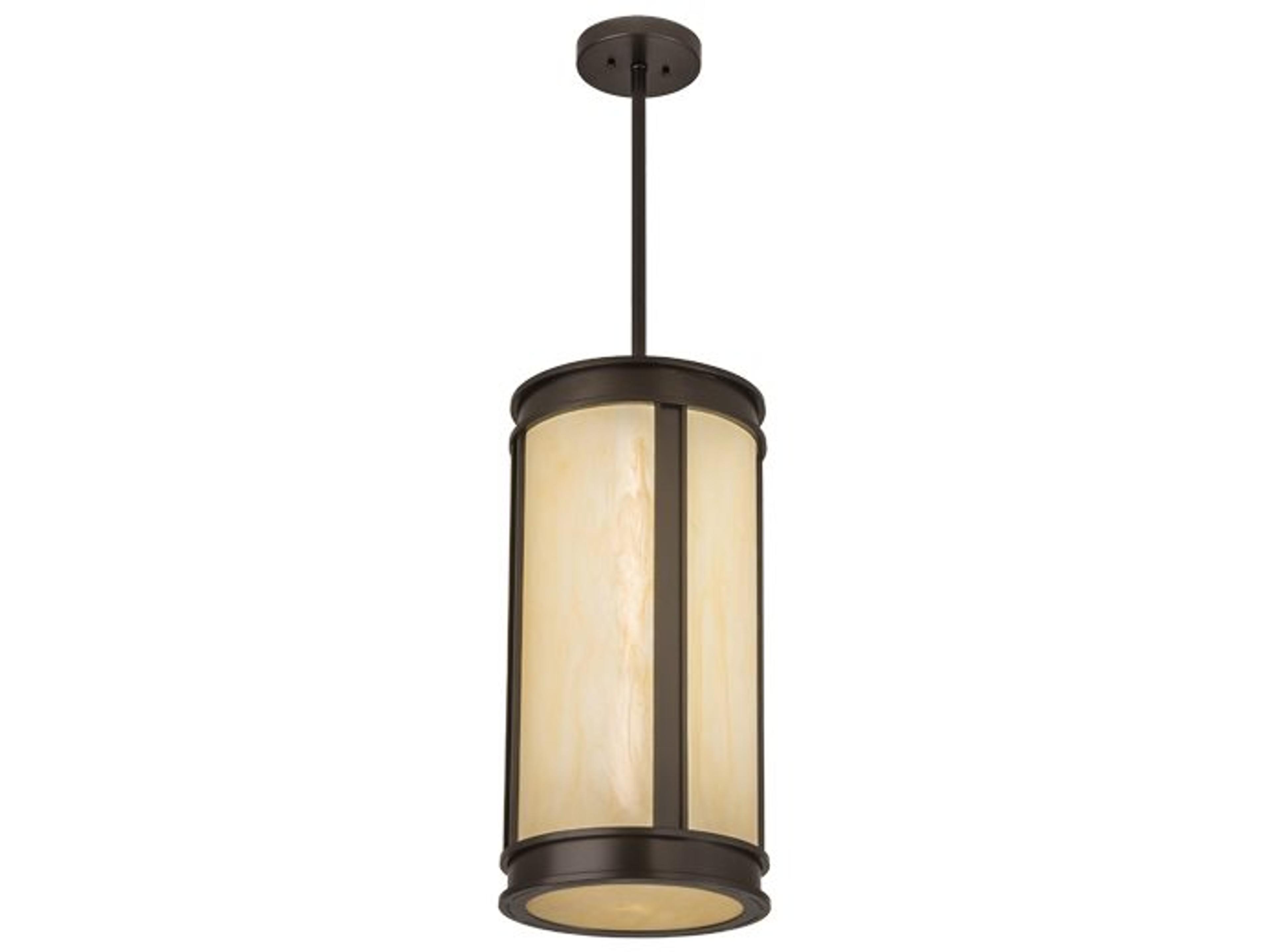 Led Bronze Glass Cylinder Pendant
