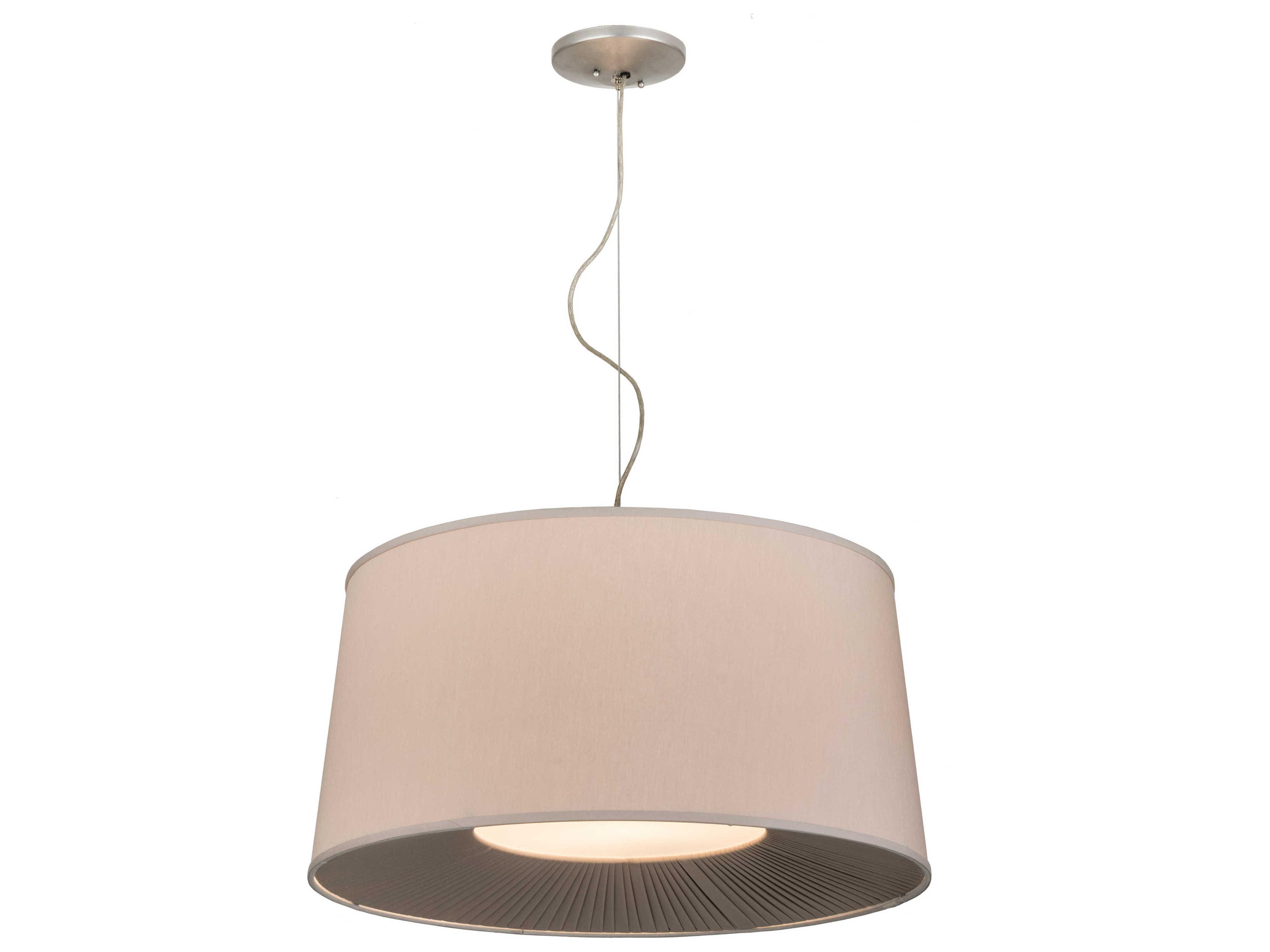 Bruges 4-Light Nickel Glass Drum Pendant