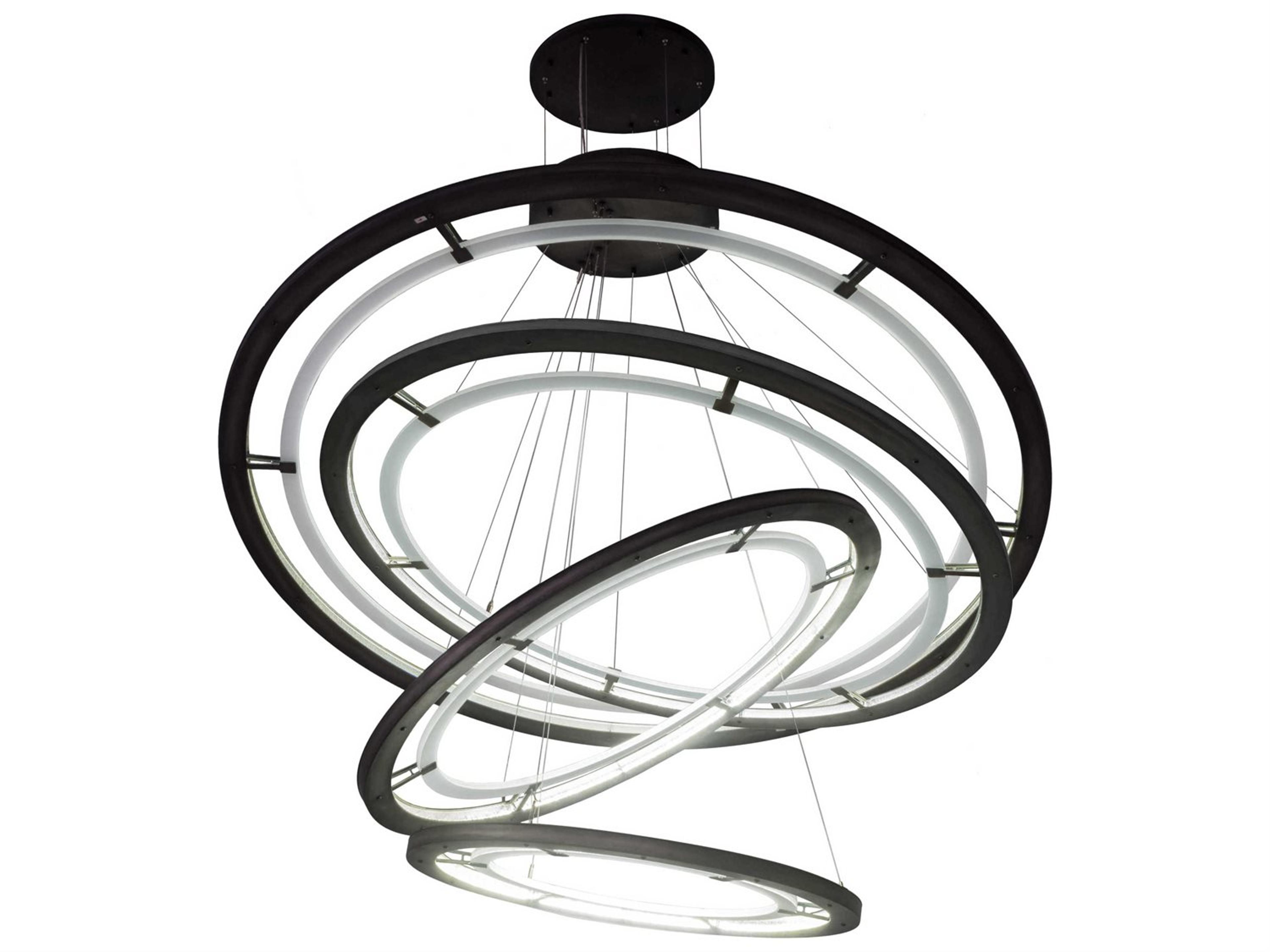 Anillo Led Steel Glass Round Tiered Pendant