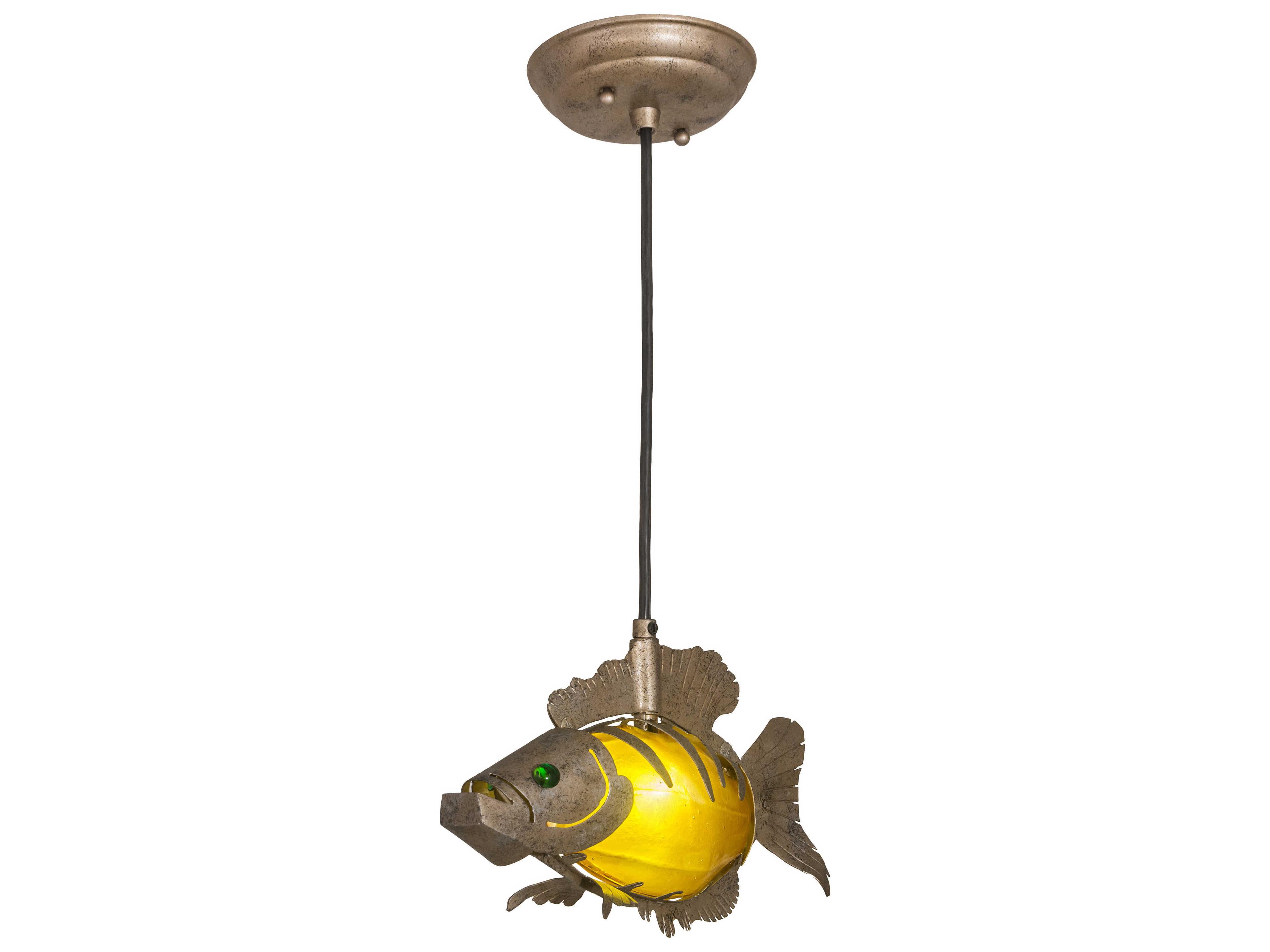 1-Light Yellow Glass Pendant