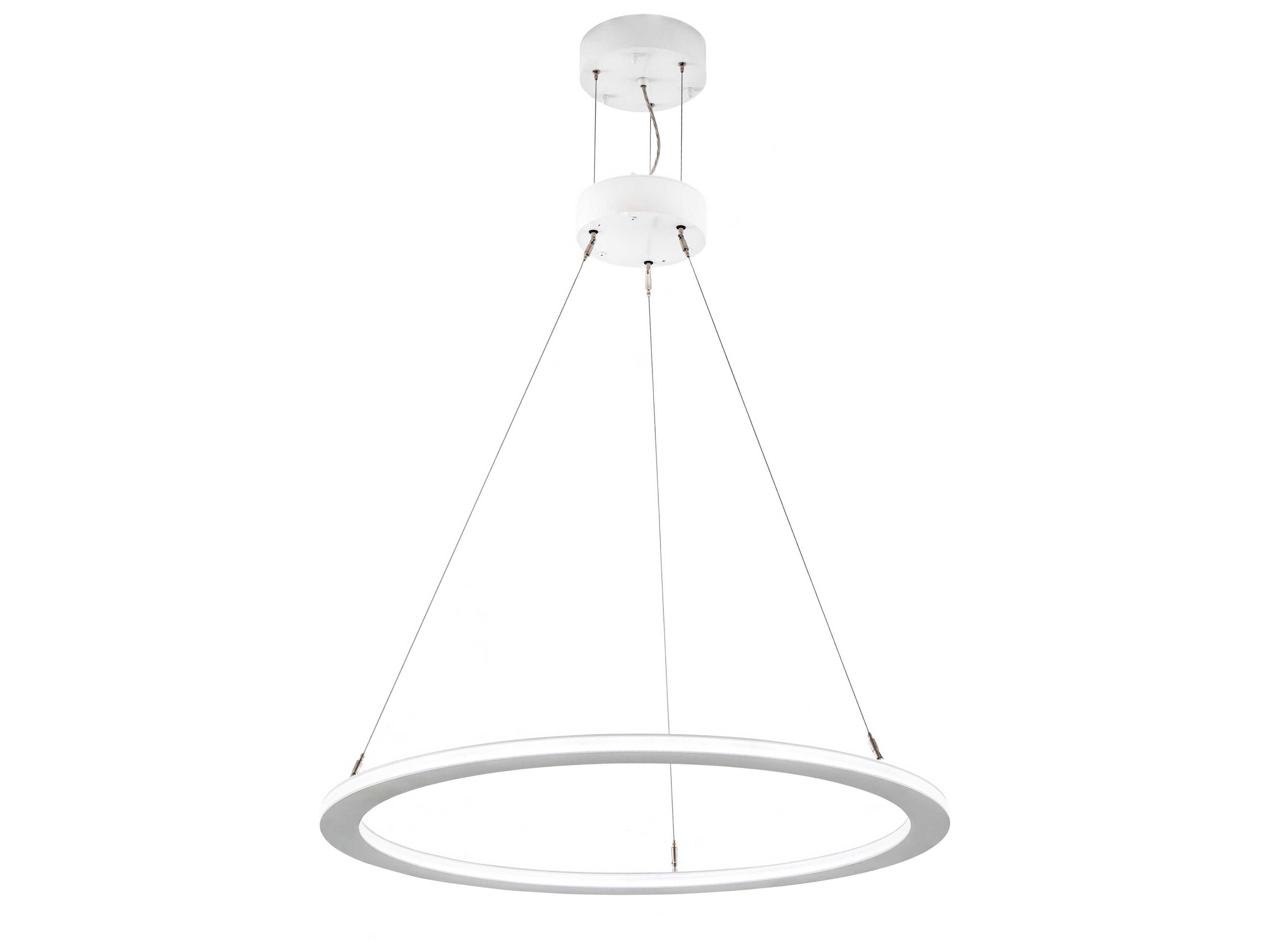Anillo Led White Glass Round Pendant