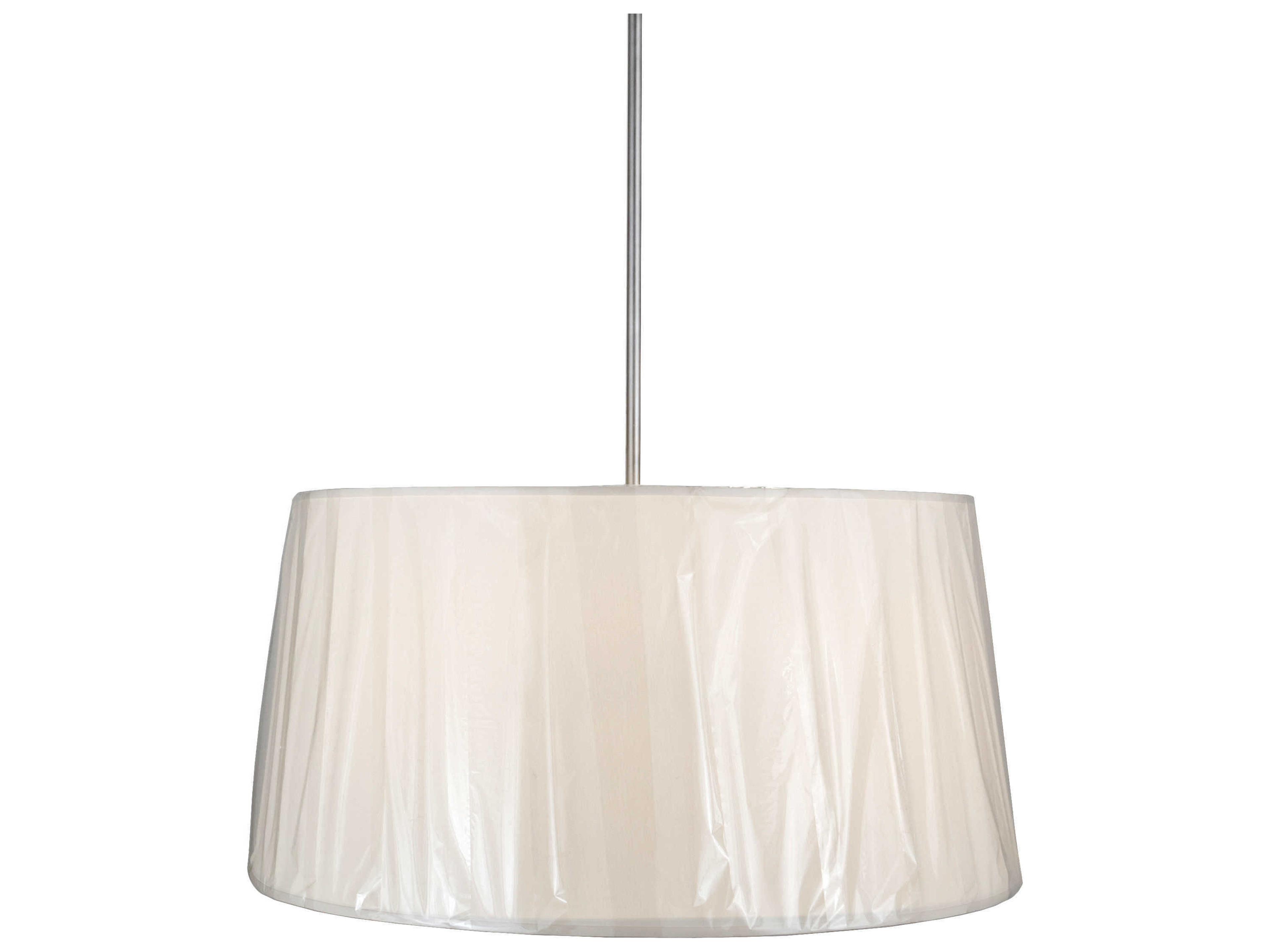 4-Light Nickel Glass Drum Pendant