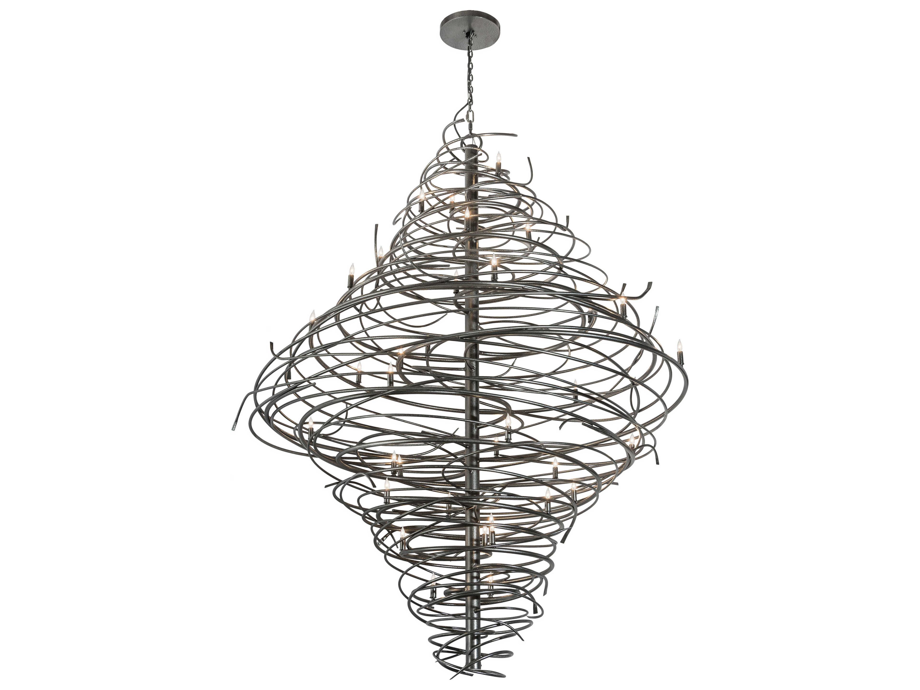 Cyclone 36-Light Black Glass Tiered Pendant