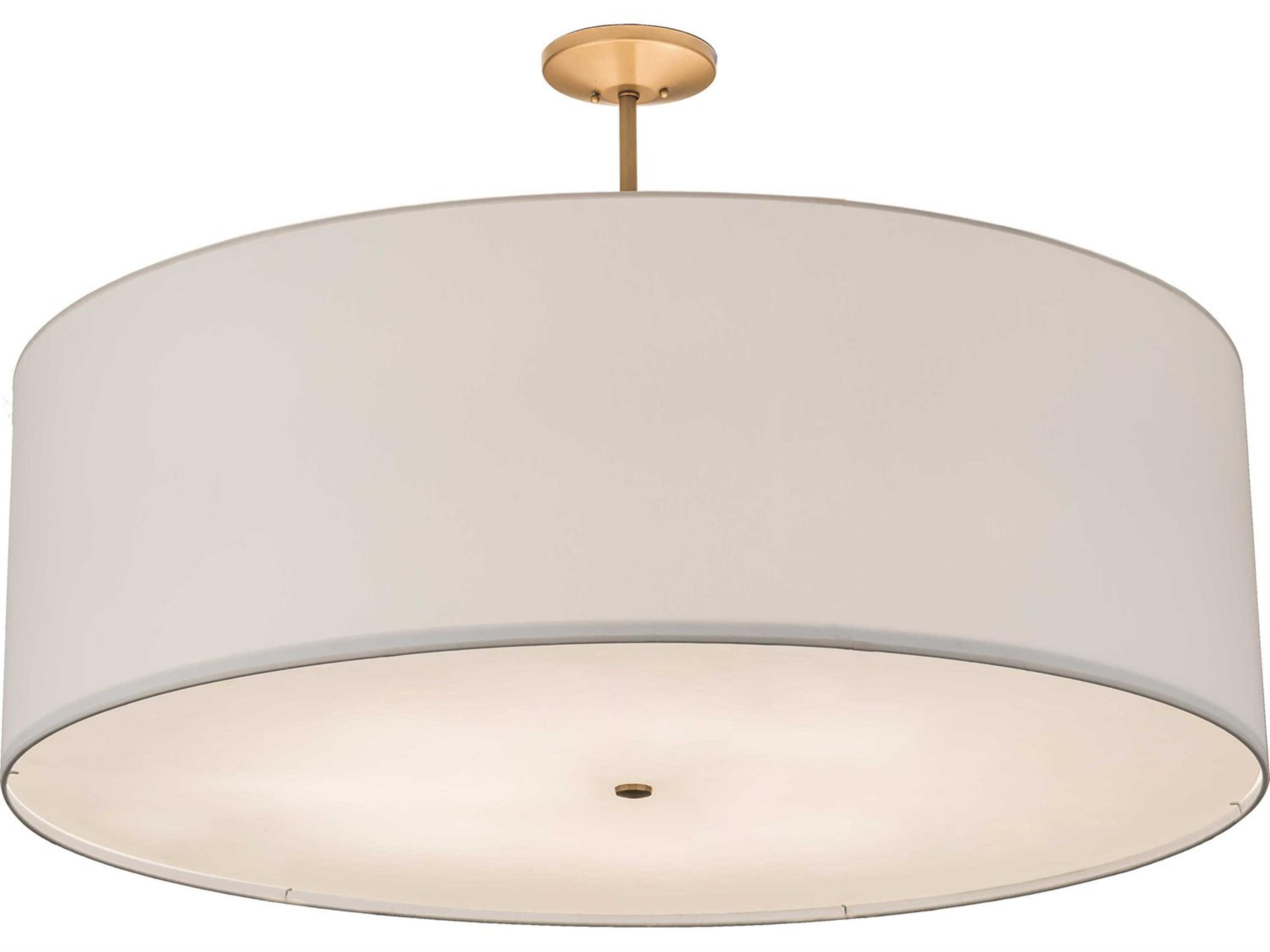 8-Light Gold Glass Drum Pendant