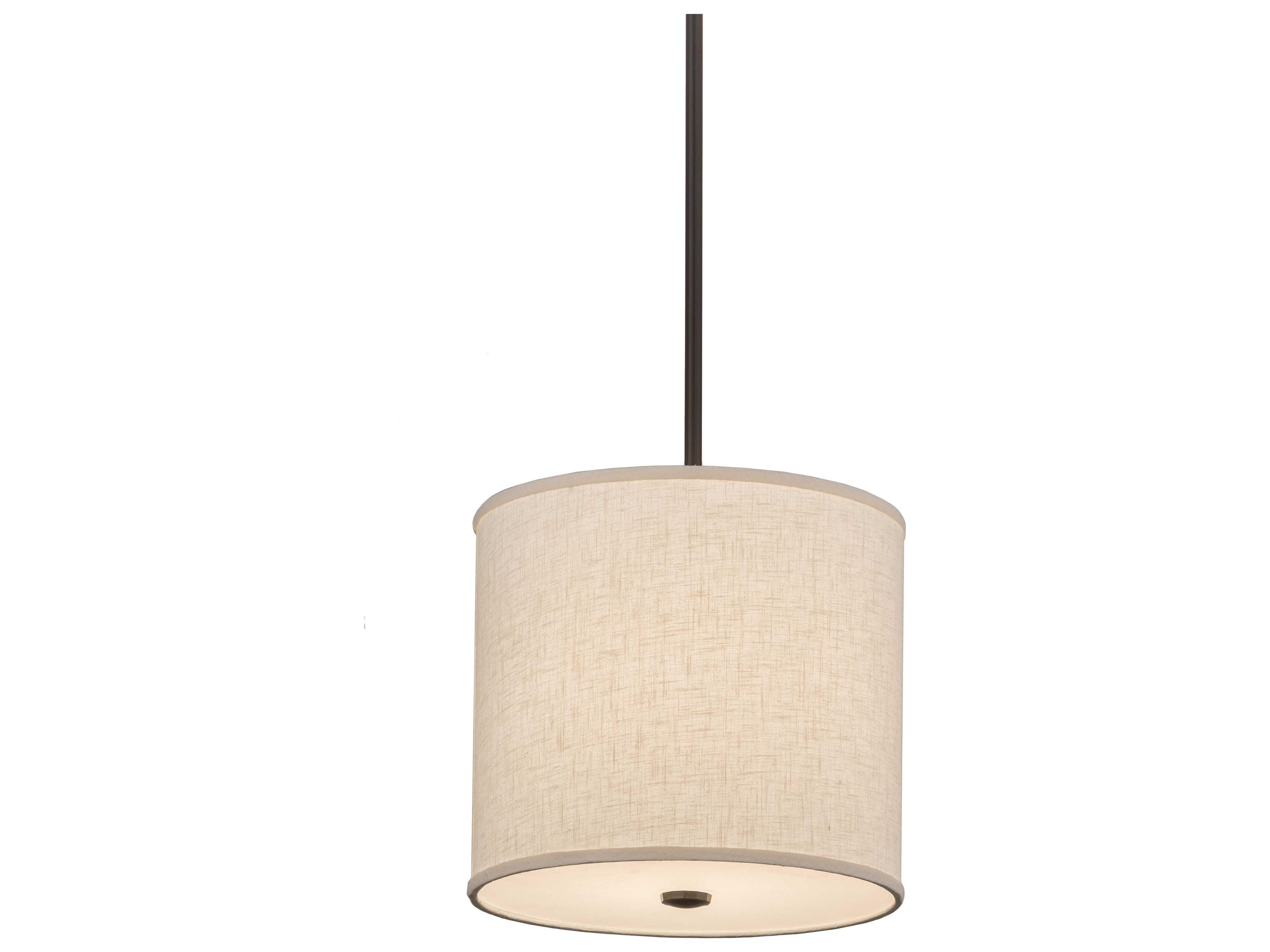 1-Light Bronze Glass Drum Pendant