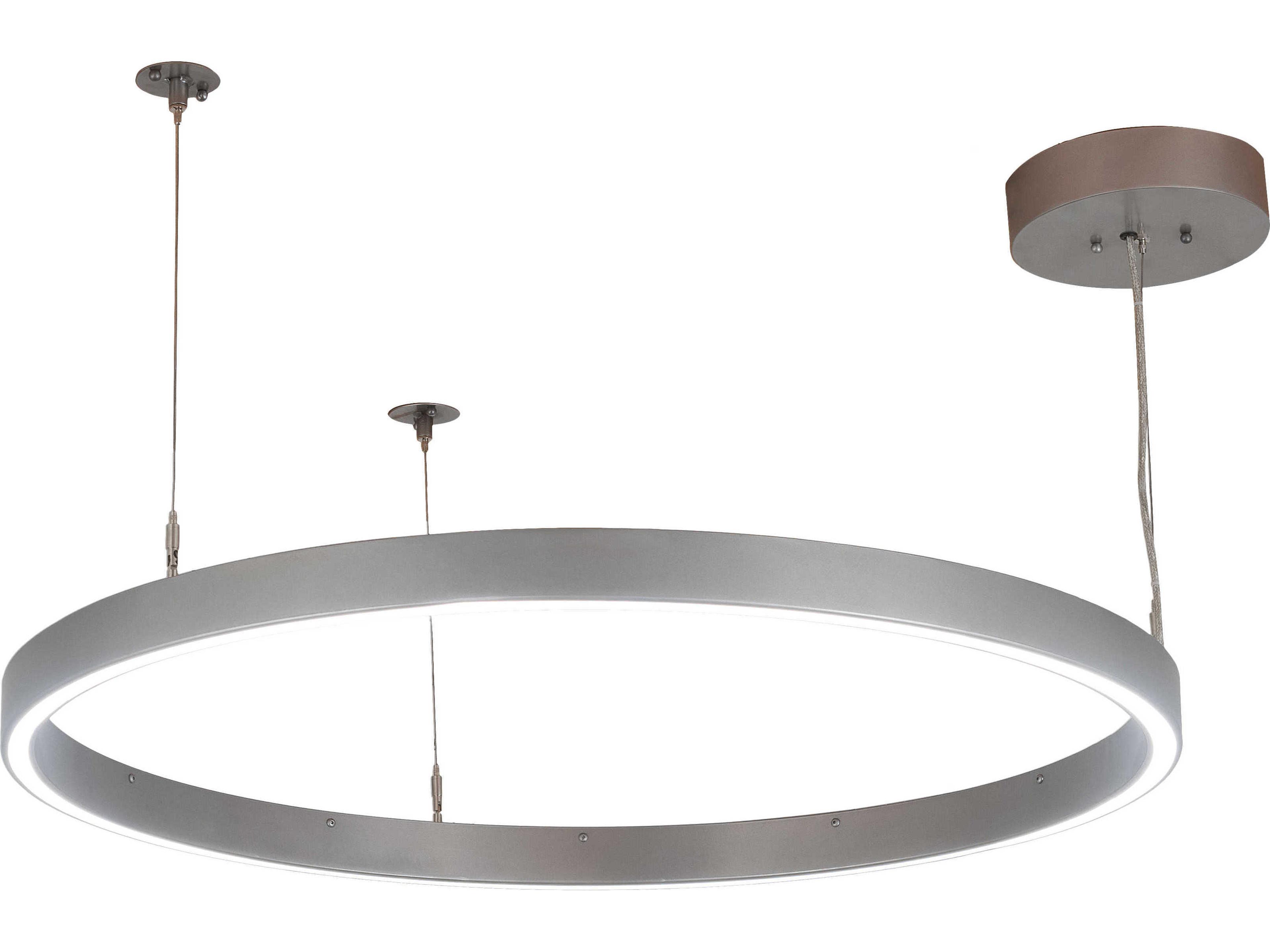 Anillo Strip Nickel Glass LED Round Pendant