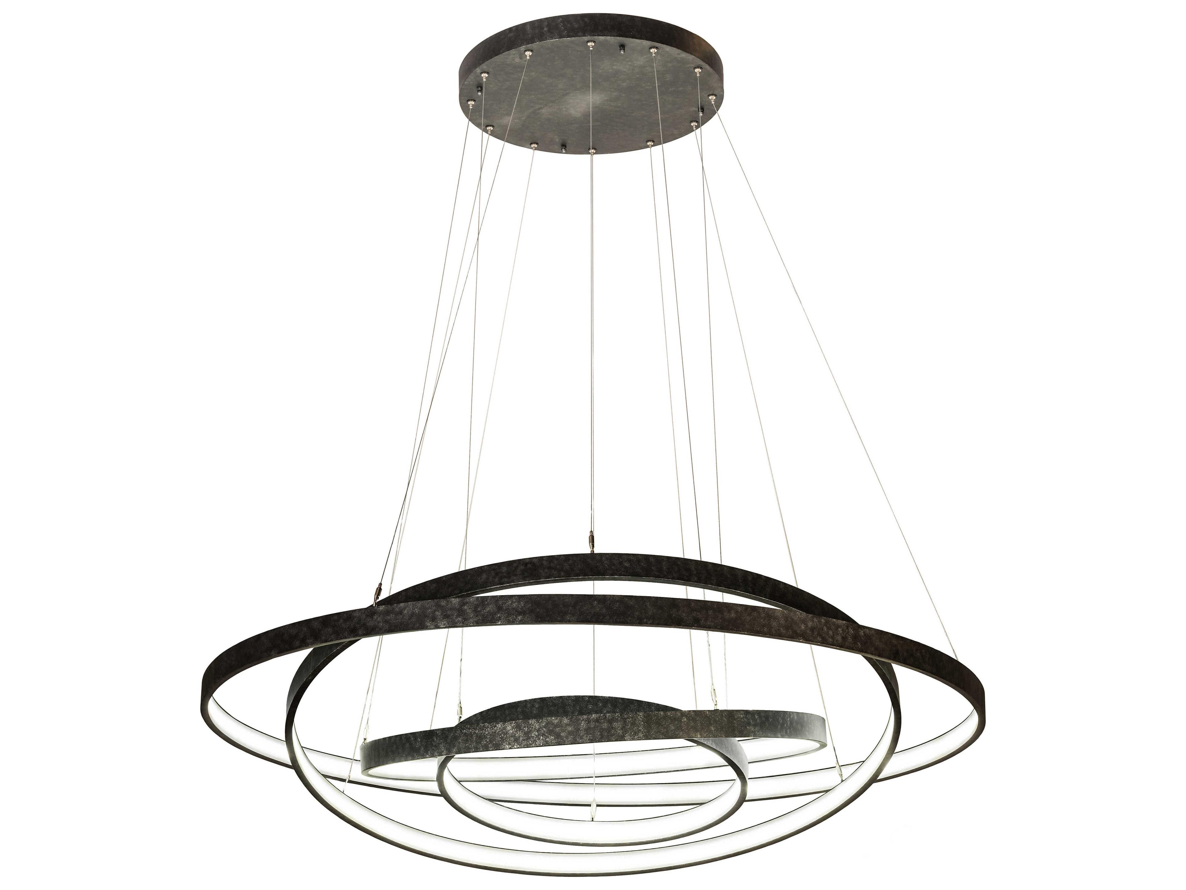 Anillo Led Bronze Glass Round Tiered Pendant